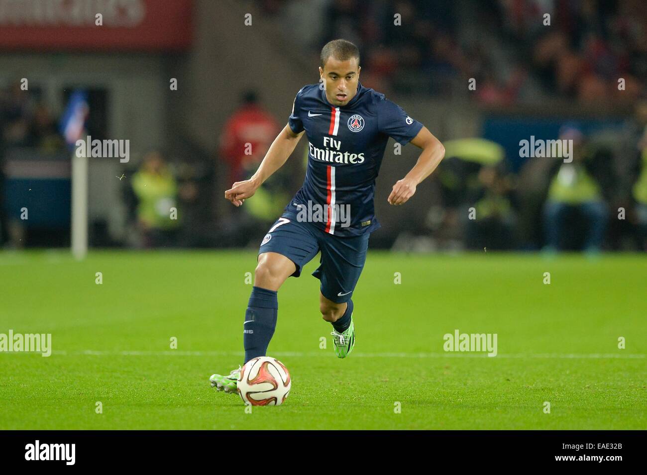 LUCAS - 09.11.2014 - Paris Saint Germain/Marseille - 13eme Journee de Ligue 1 Foto: Aurelien Meunier/Icon Sport Stockfoto