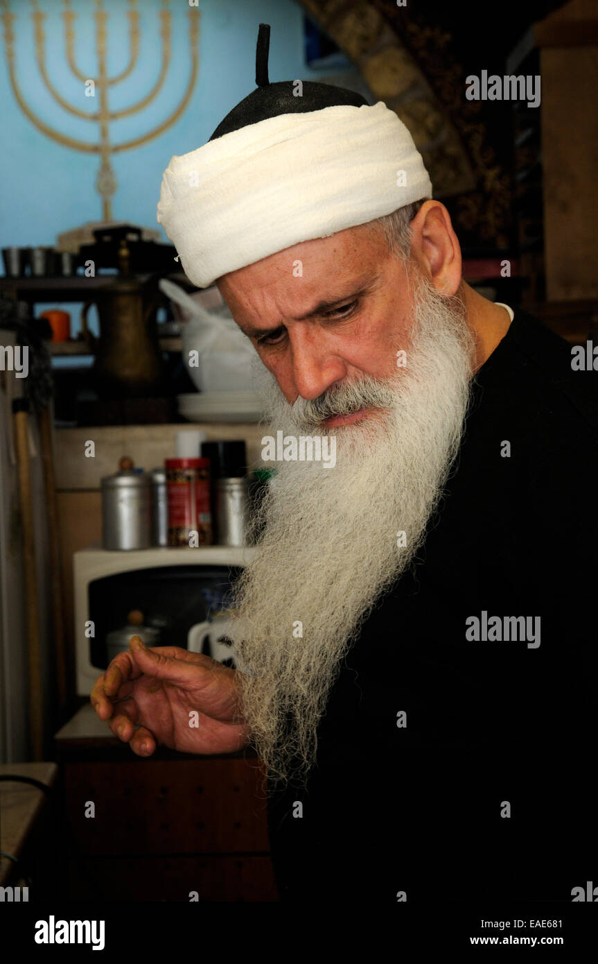 Alter Mann mit einem Bart, Nazareth, Israel Stockfoto