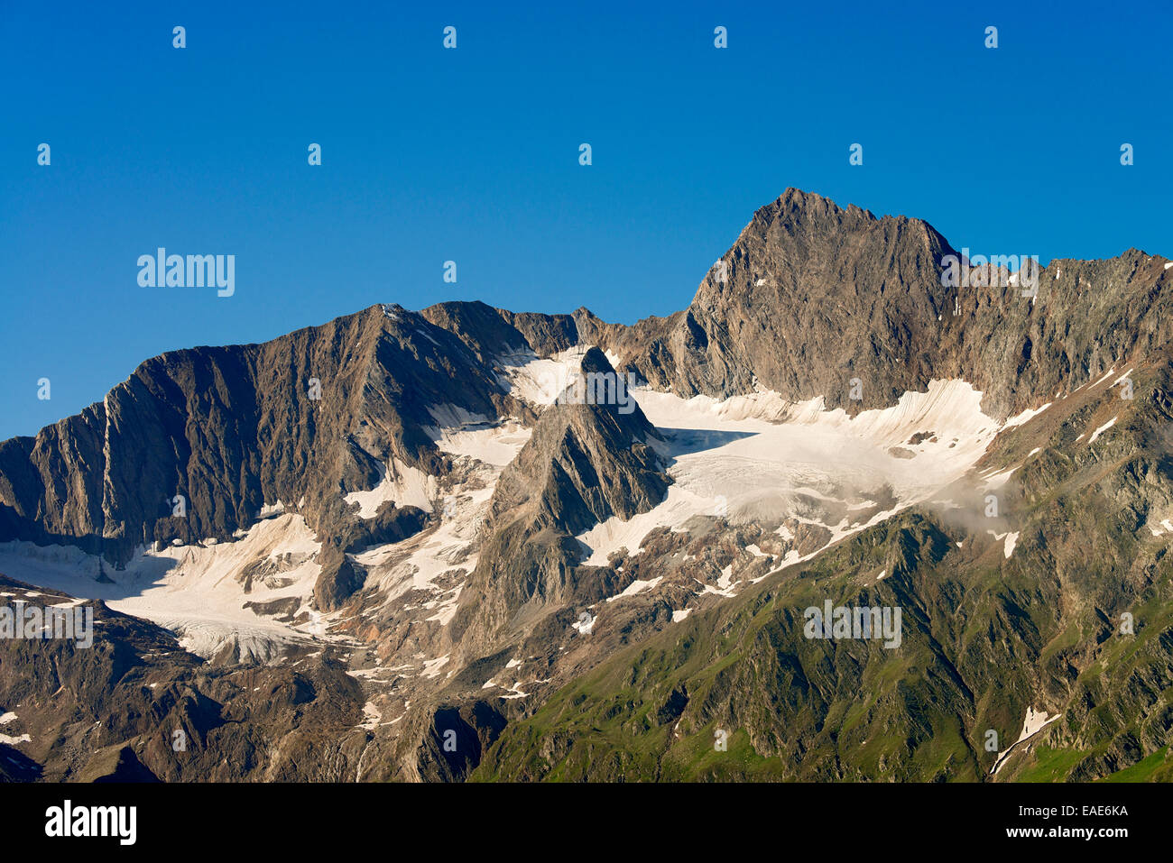 Hohen ersten Berg, Racine Spitz an der Front, Seewertal, Ötztaler Alpen, Trentino-Alto Adige Südtirol Provinz Stockfoto