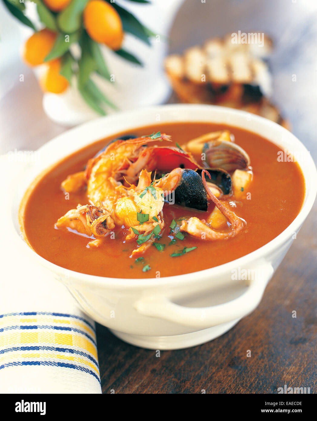 Meeresfrüchtesuppe Stockfoto