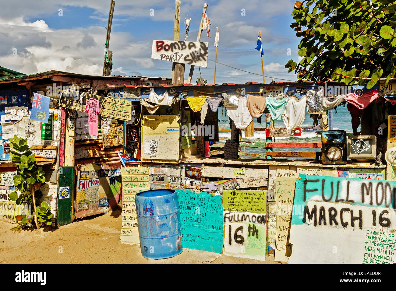 Bomba Full Moon Party Bar Tortola British Virgin Islands Stockfoto
