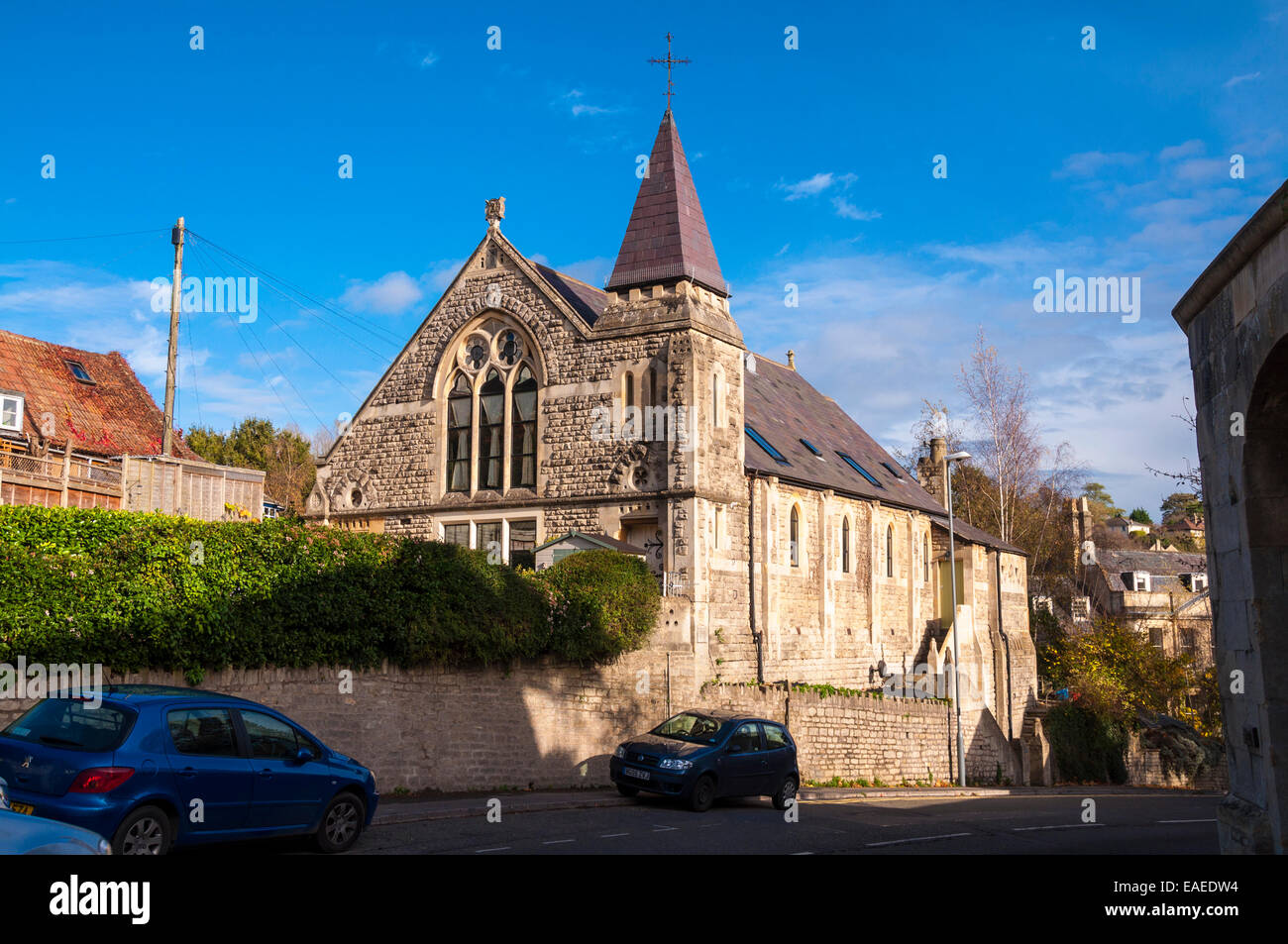 Ehemalige Congregational Chapel verwandelte sich nun in Apartments furnished Bad Somerset UK Stockfoto