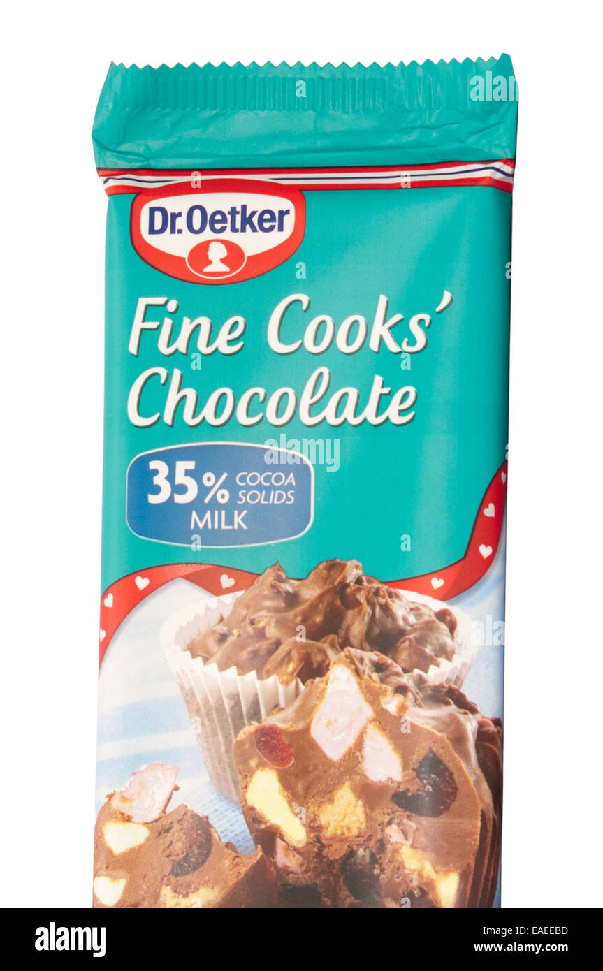Bar für Dr. Oetker bildende Köche Schokolade Stockfoto