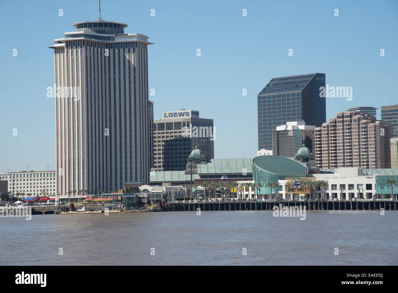 New Orleans am Wasser Immobilien Westin Sheraton Marriott Hotels. New Orleans am Mississippi River Louisiana USA Stockfoto