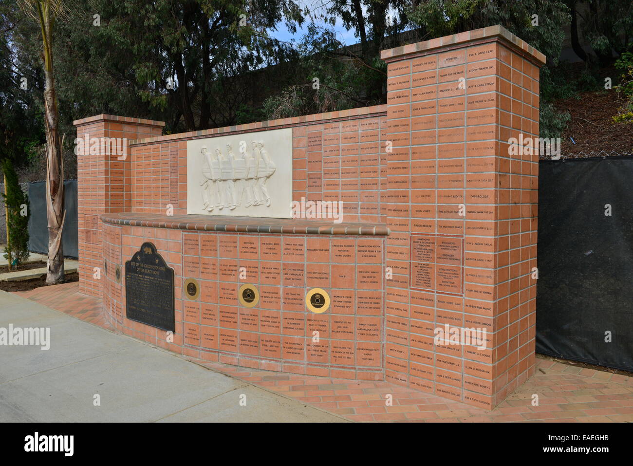 Beach Boys-Memorial von wo sie bei Hawthorne County, Los Angeles erhoben wurden. Stockfoto