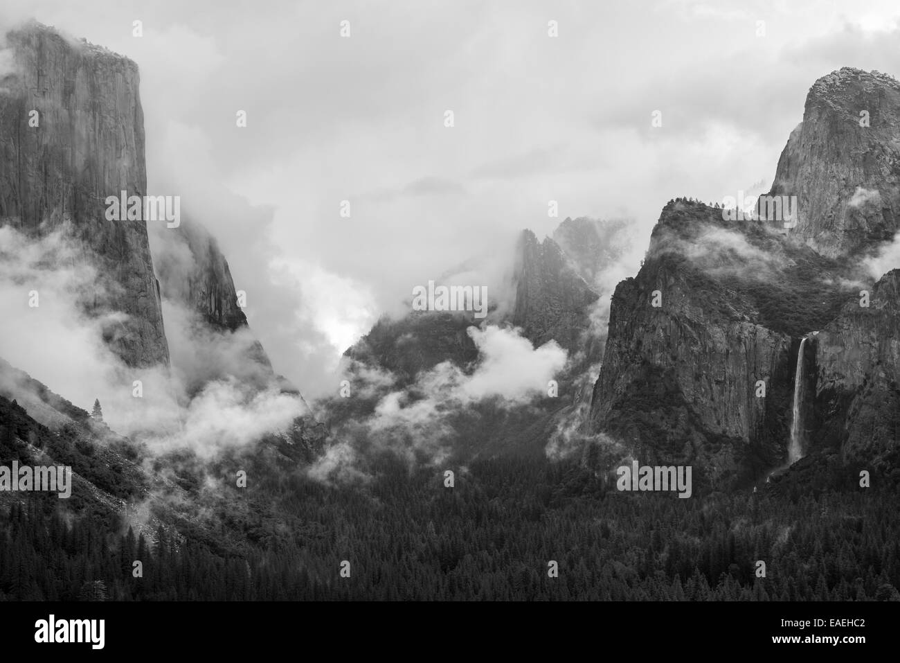 Clearing-Sturm über Yosemite Tal, Yosemite-Nationalpark, Kalifornien USA Stockfoto