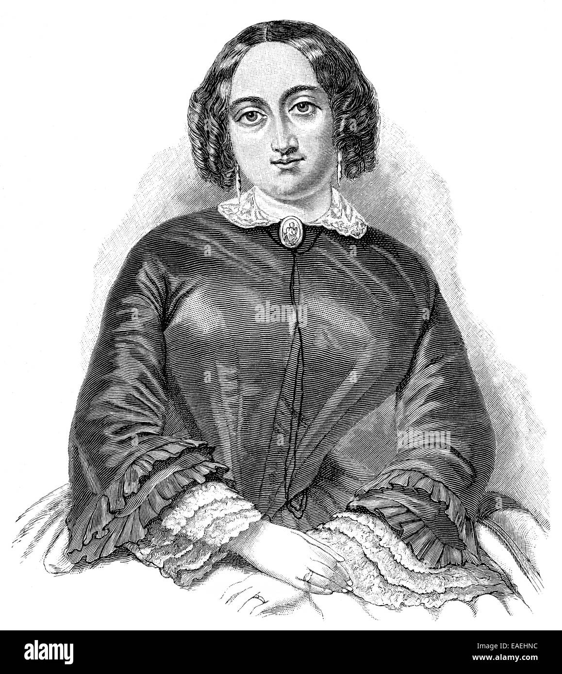 Fanny Lewald oder Marcus, 1811-1889, ein deutscher Schriftsteller, Portrait von Fanny Lewald Oder Marcus, 1811-1889, Eine Deutsche Schrifts Stockfoto