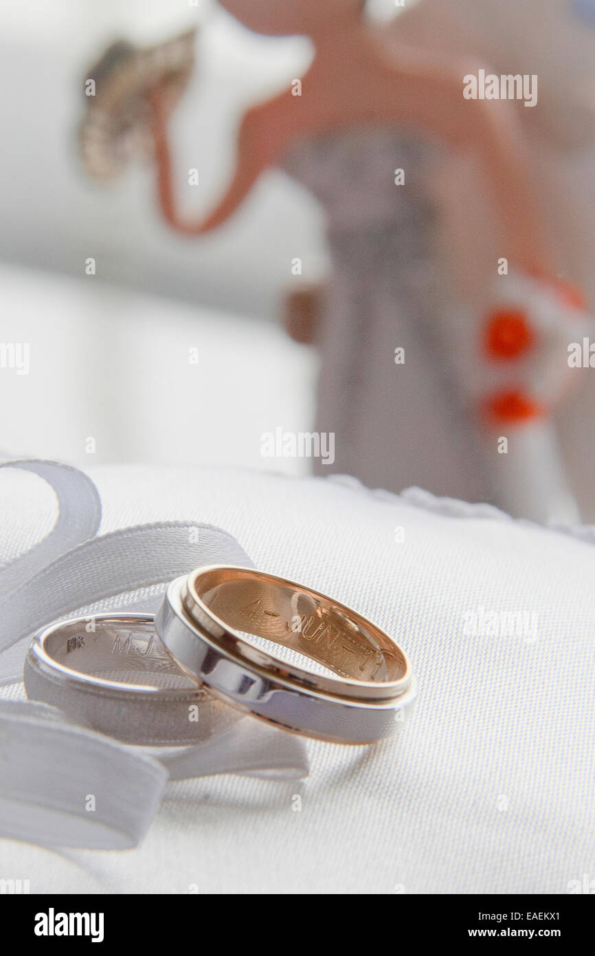 Detail der Trauringe Stockfoto