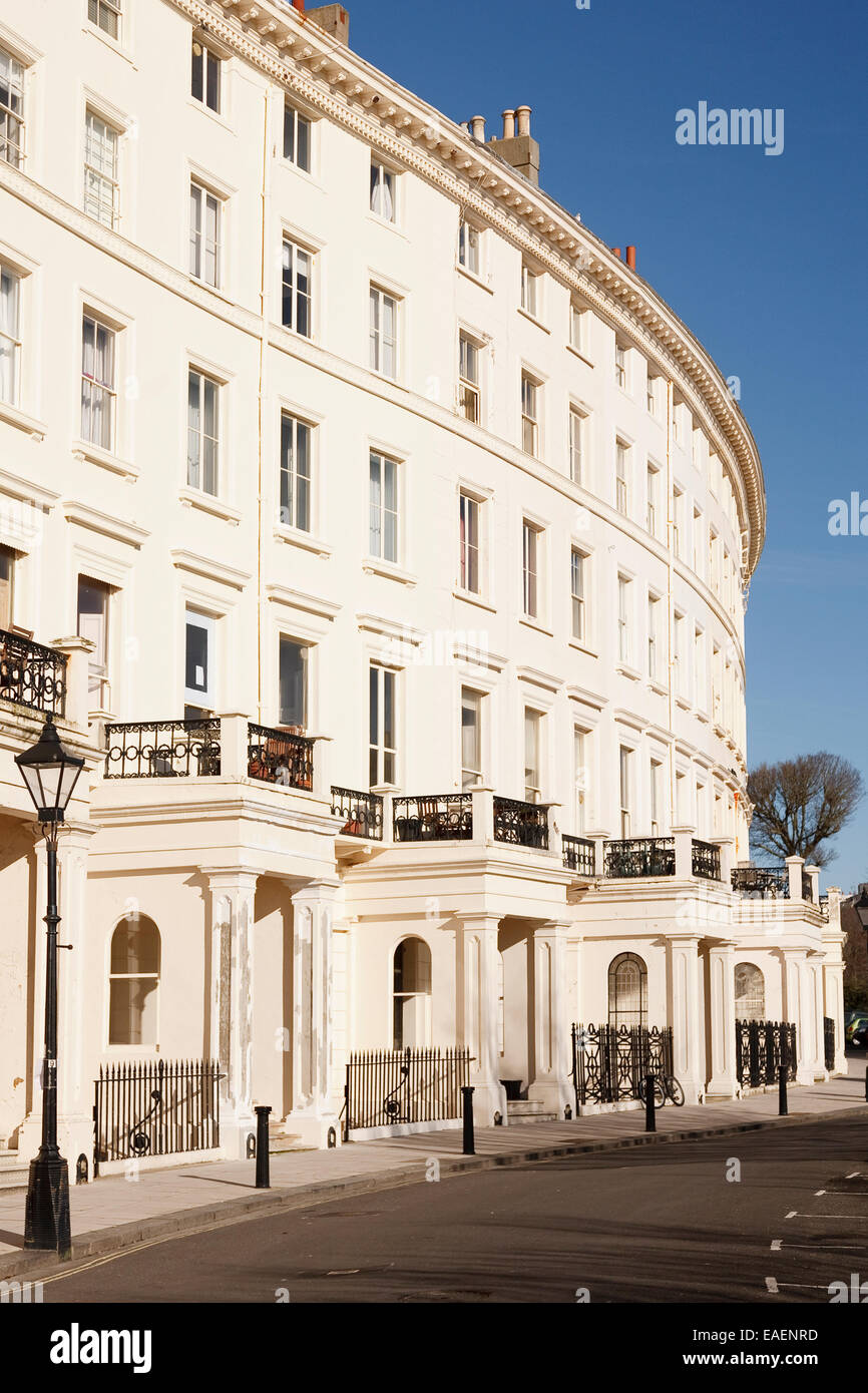 Feine viktorianische Architektur von Adelaide Crescent, Teil von Palmeira Square, Hove, Brighton & Hove, England Stockfoto