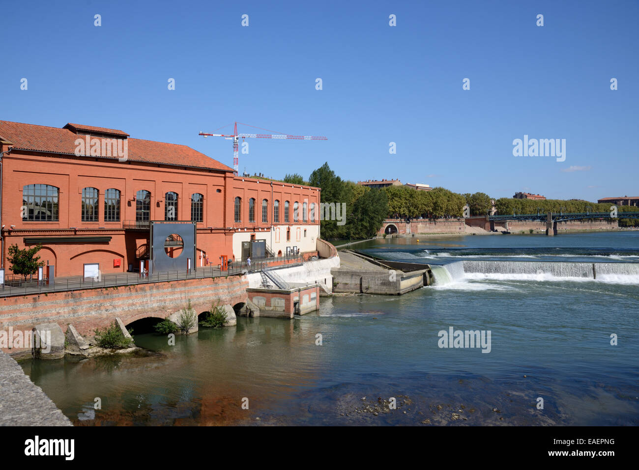 Bazacle Hydro-elektrischen Sperrfeuer oder Staudamm am Fluss Garonne Toulouse Frankreich Stockfoto