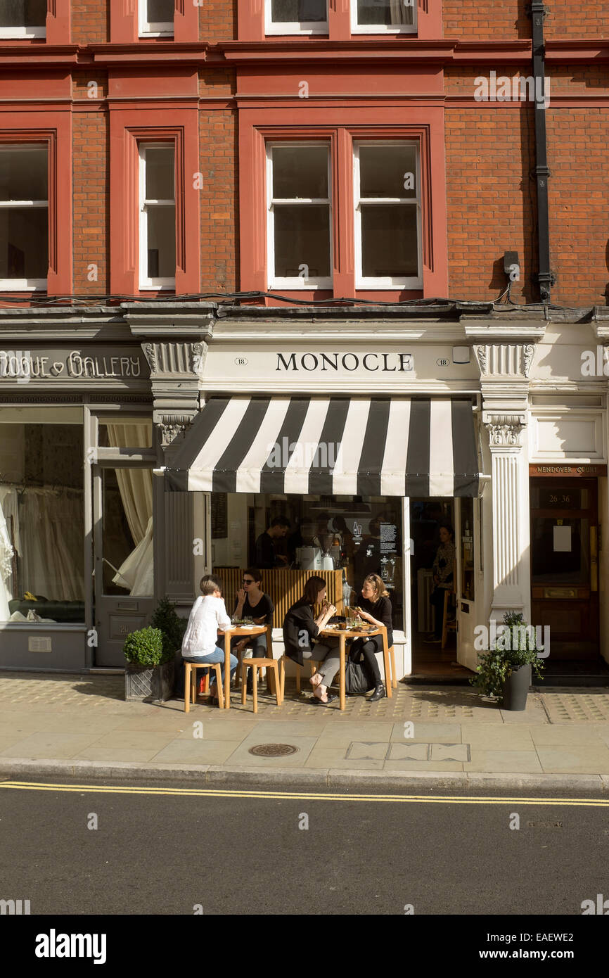 Monokel Cafe London Chiltern Street London Stockfoto