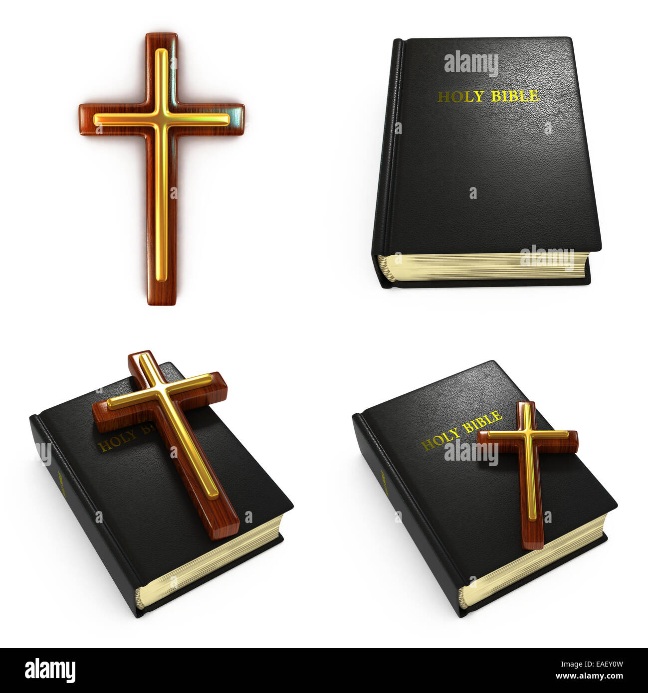 Religiöse Konzepte - Set von 3D-Darstellungen. Stockfoto