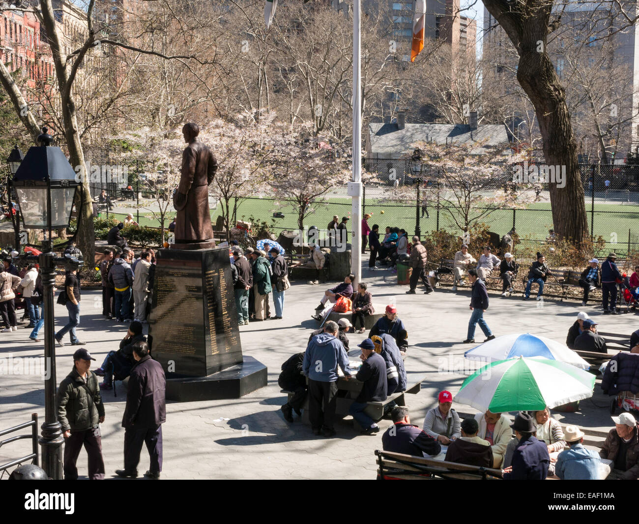 Dr. Sun Yat-Sen Statue, Columbus Park, Chinatown, NYC Stockfoto