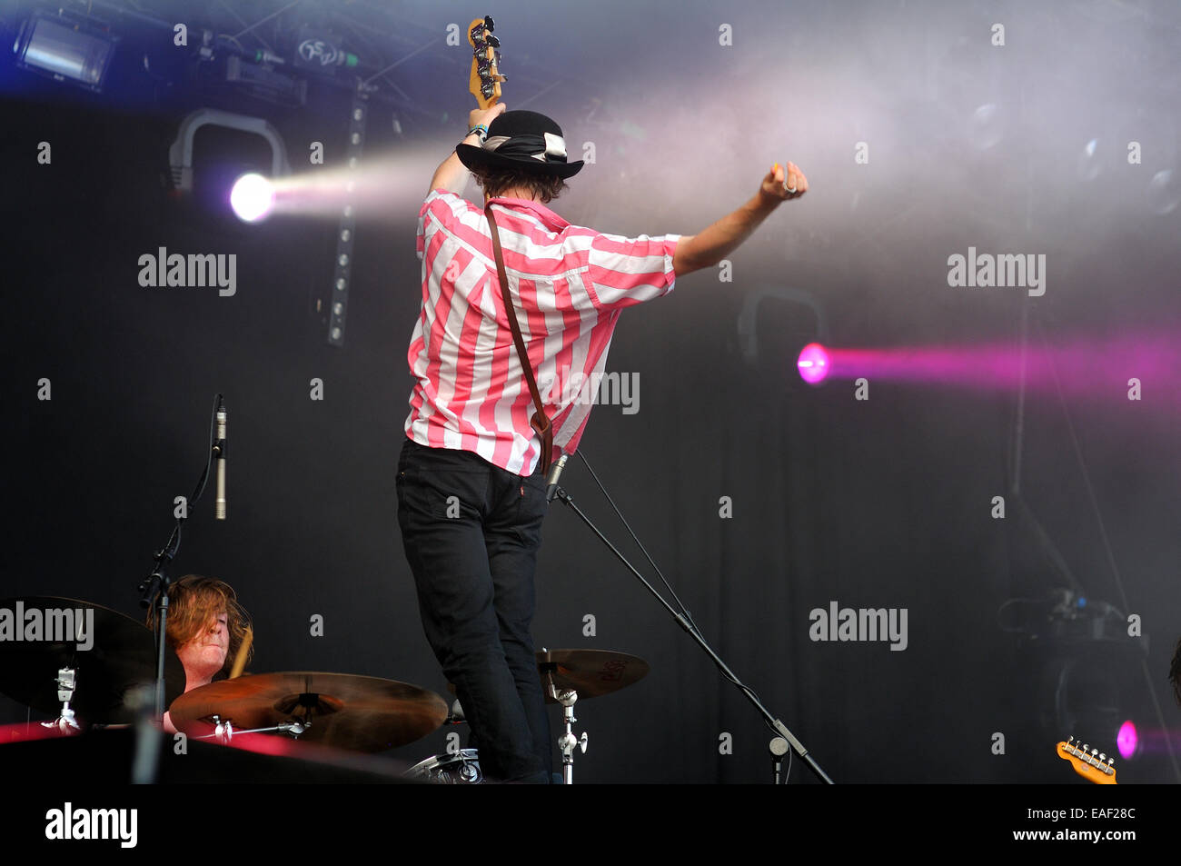 BENICASIM, Spanien - Juli 21: Palma Veilchen Band konzertante Aufführung beim FIB (Festival Internacional de Benicassim) 2013 Festival. Stockfoto