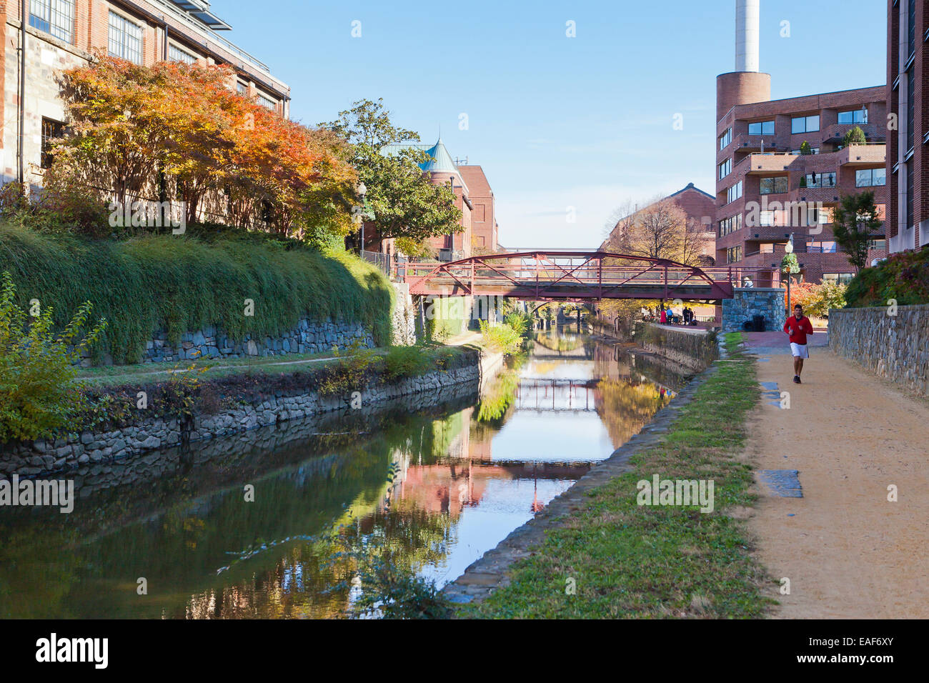 C&O Canal und Fußweg - Georgetown, Washington, DC, USA Stockfoto