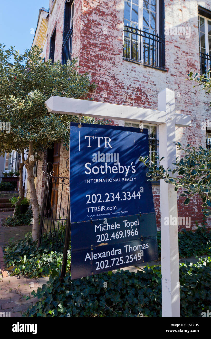 Sotheby's Realty anmelden Ziegelhaus - Georgetown, Washington, DC USA Stockfoto