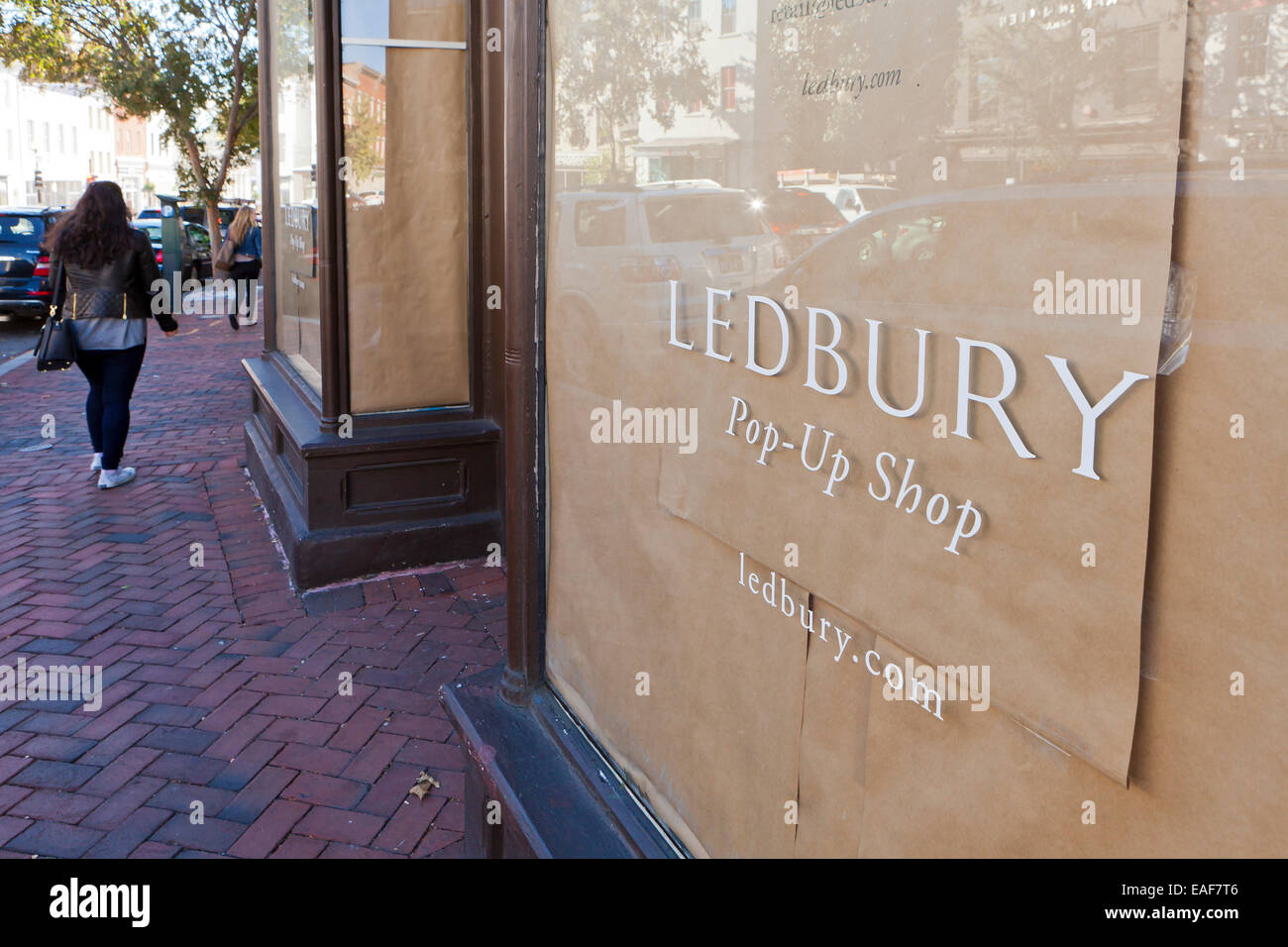 Ledbury Pop-up-Shop anmelden - USA Stockfoto