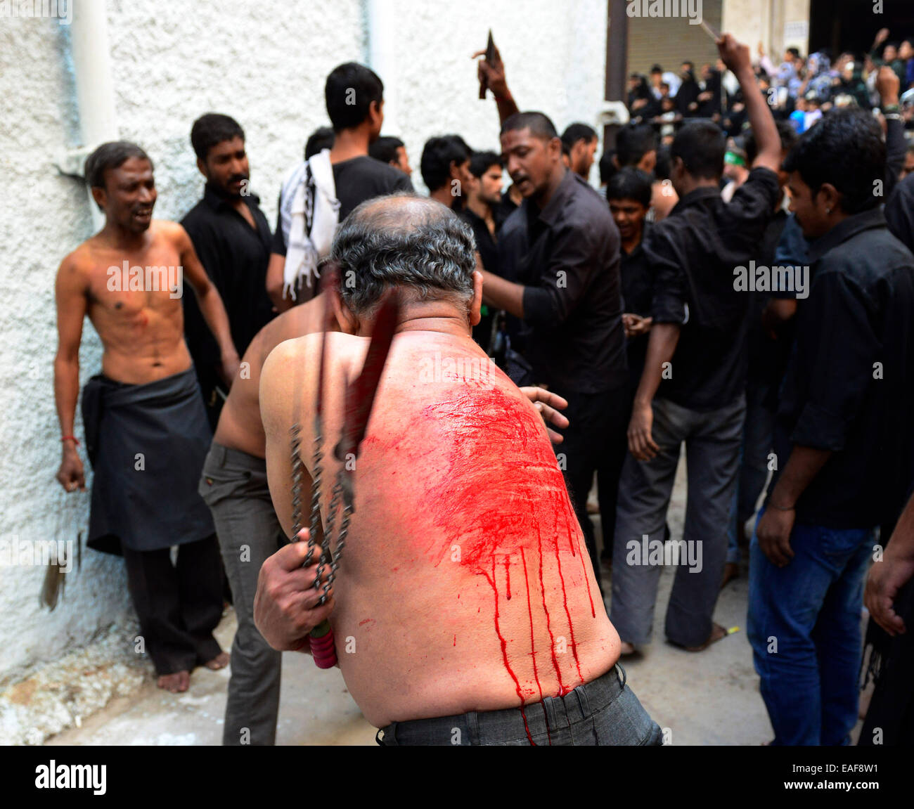 Ashura Shia Prozessionen am 10. Tag von Muharram. Stockfoto