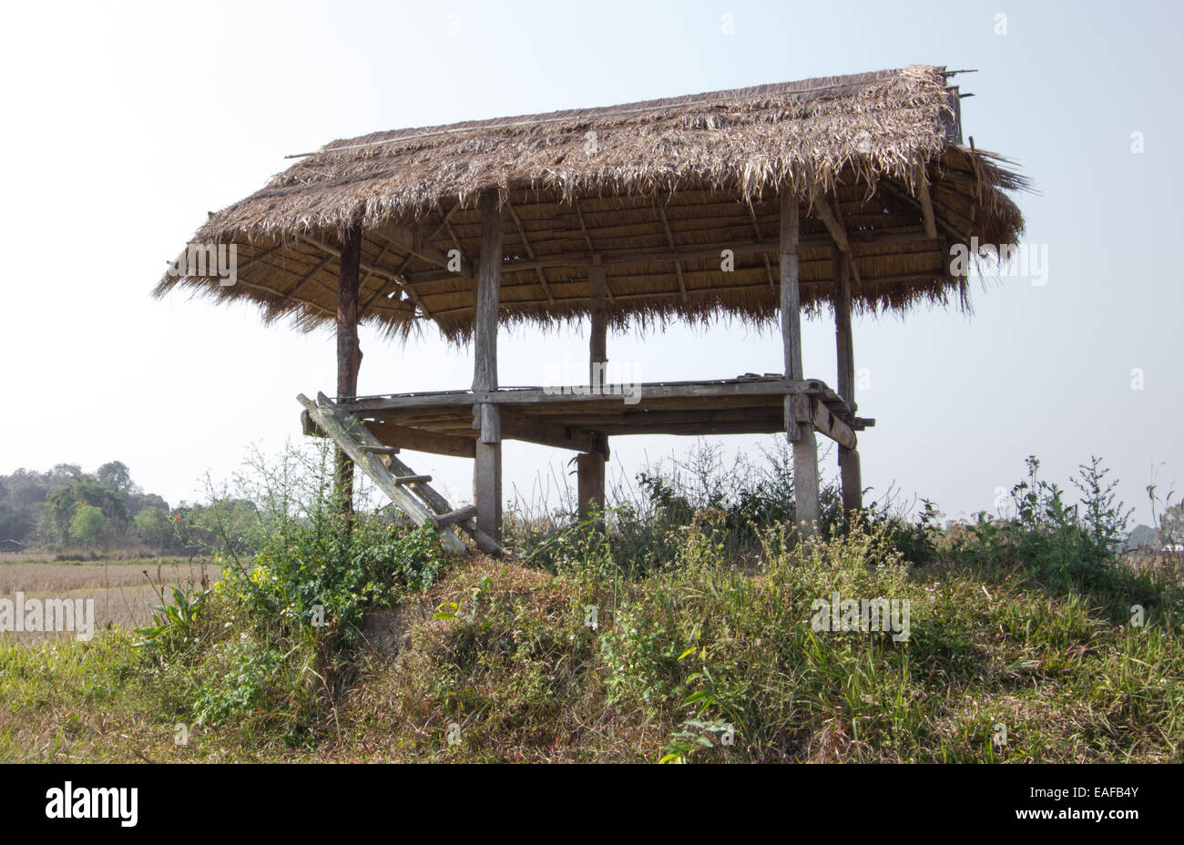 Thai urige Hütte am Hügel im Tageslicht Stockfoto