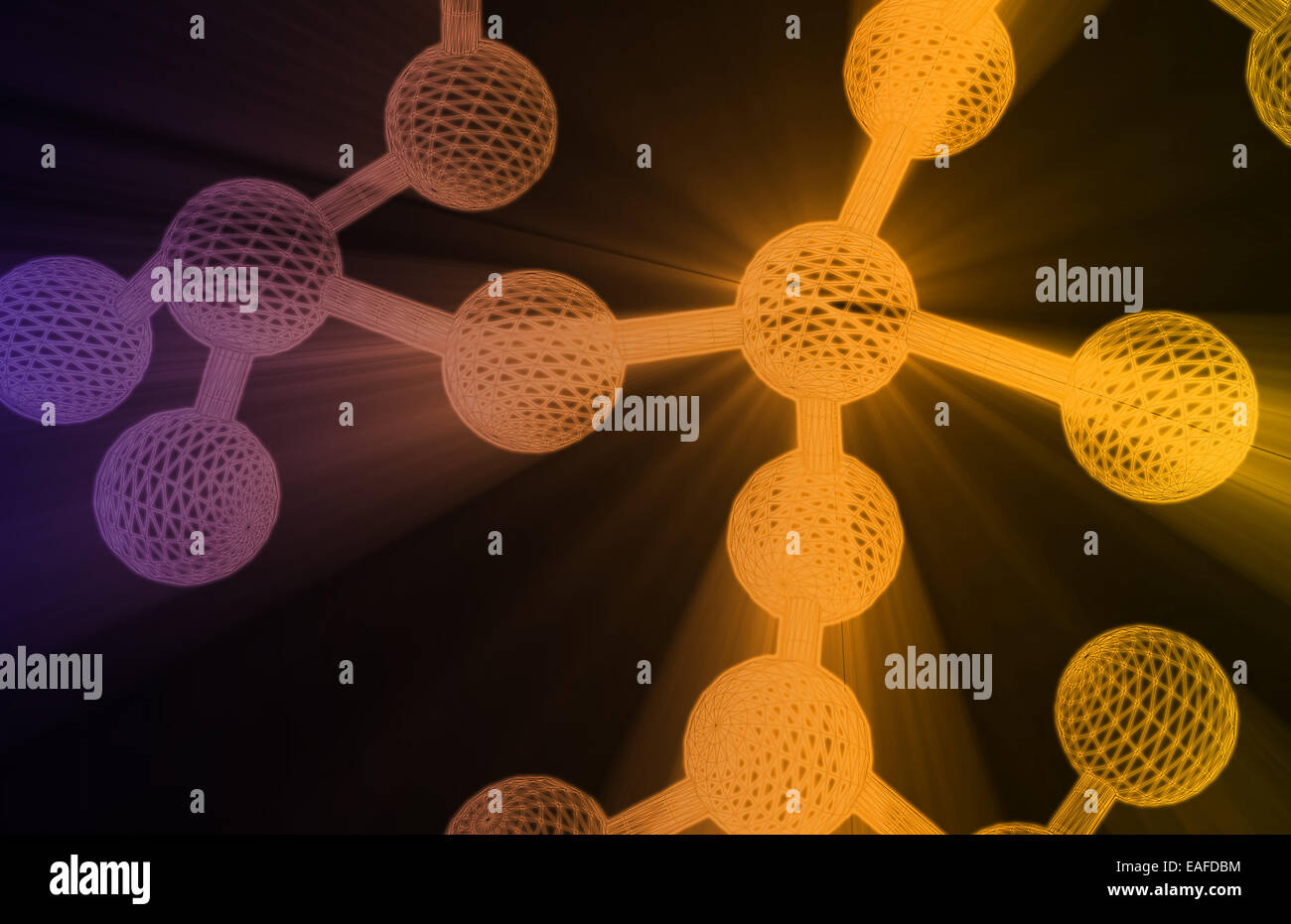 Moleküle und Kernforschung mit glühenden Helix Stockfoto