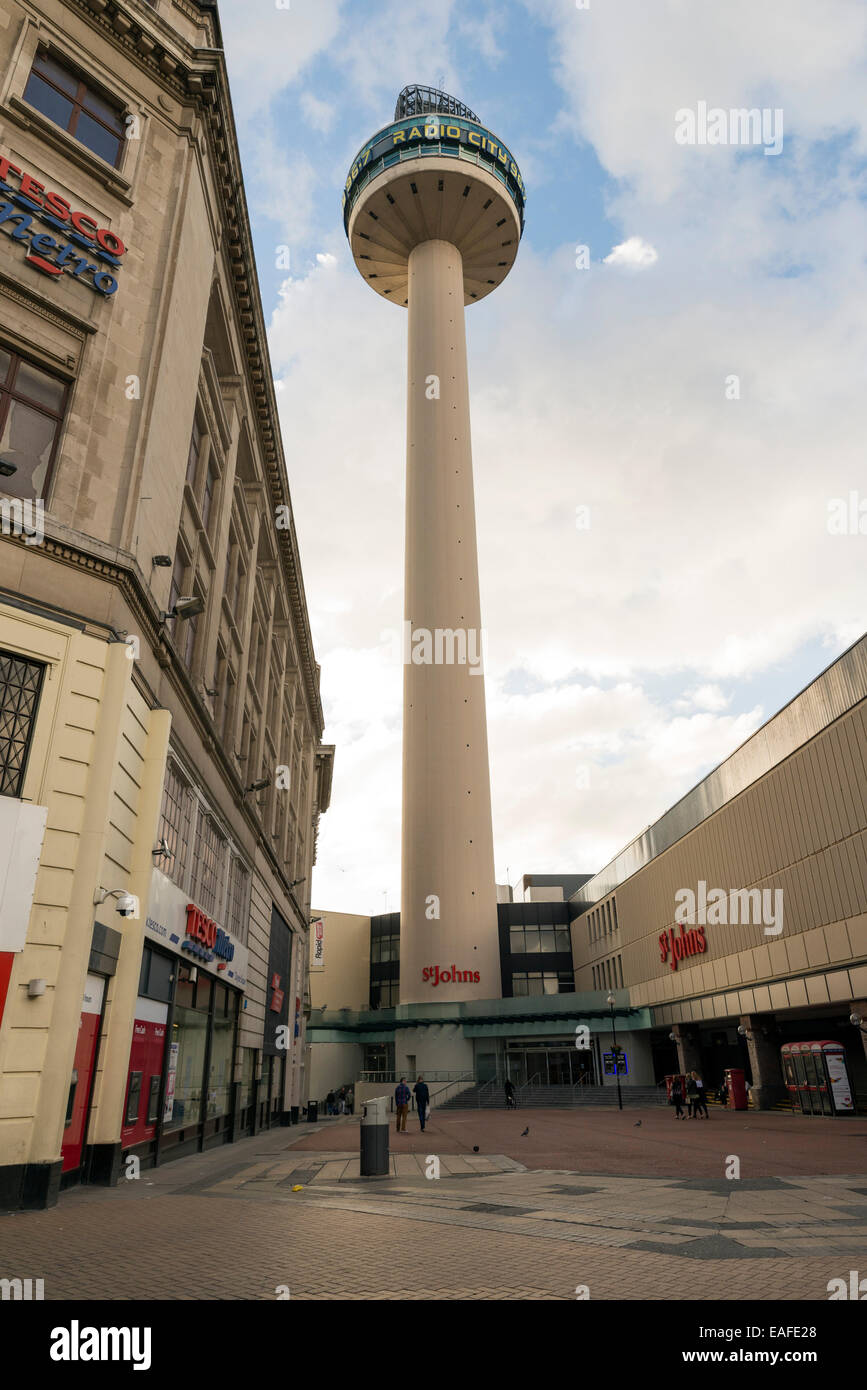 LIVERPOOL, Vereinigtes Königreich - 7. Juni 2014: Radio City Tower auch bekannt als St. John's Beacon Radio und Beobachtung ist Turm in L Stockfoto