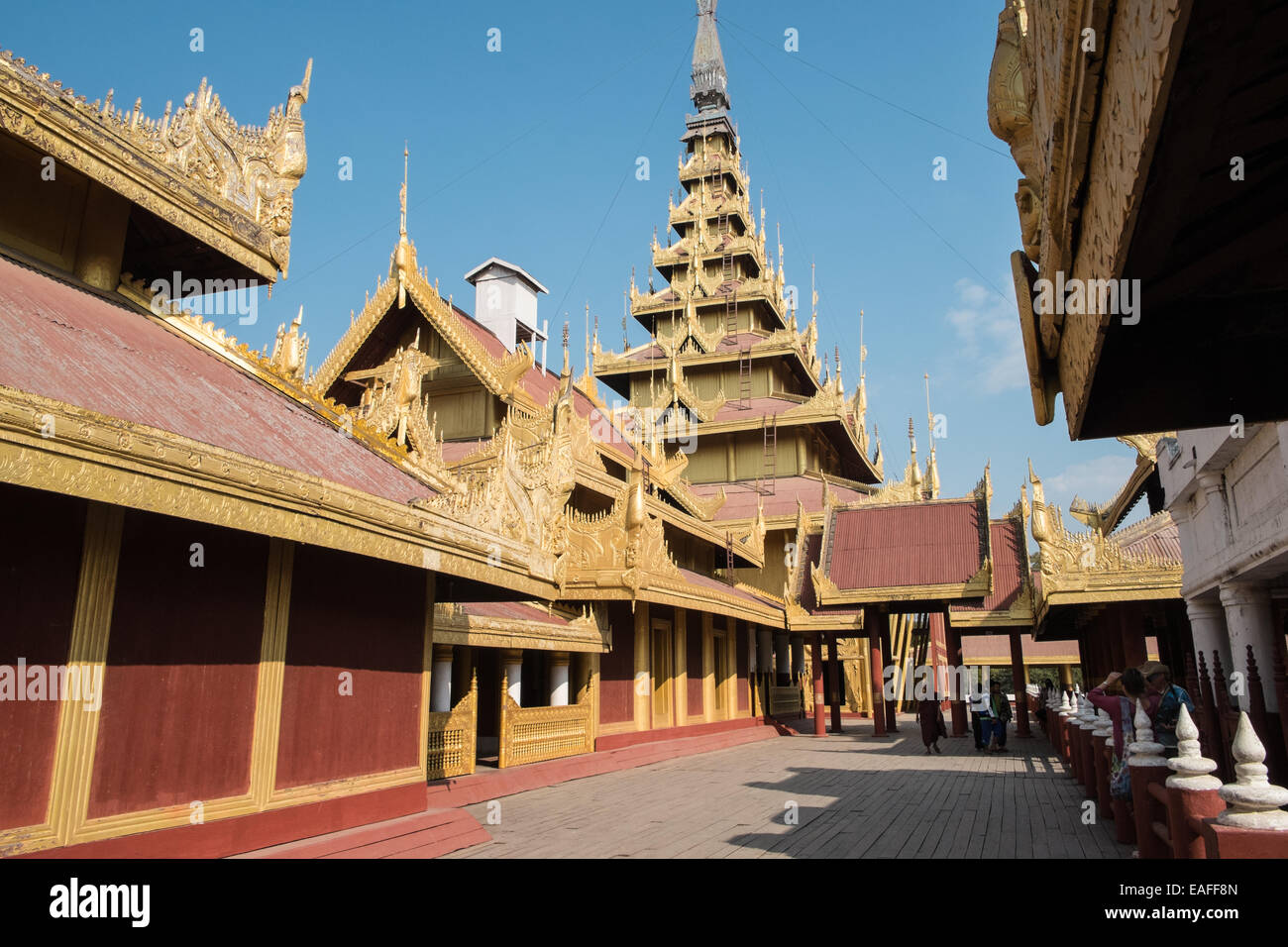 Gelände des Königspalastes, Mandalay, Birma, Myanmar, Asien Stockfoto