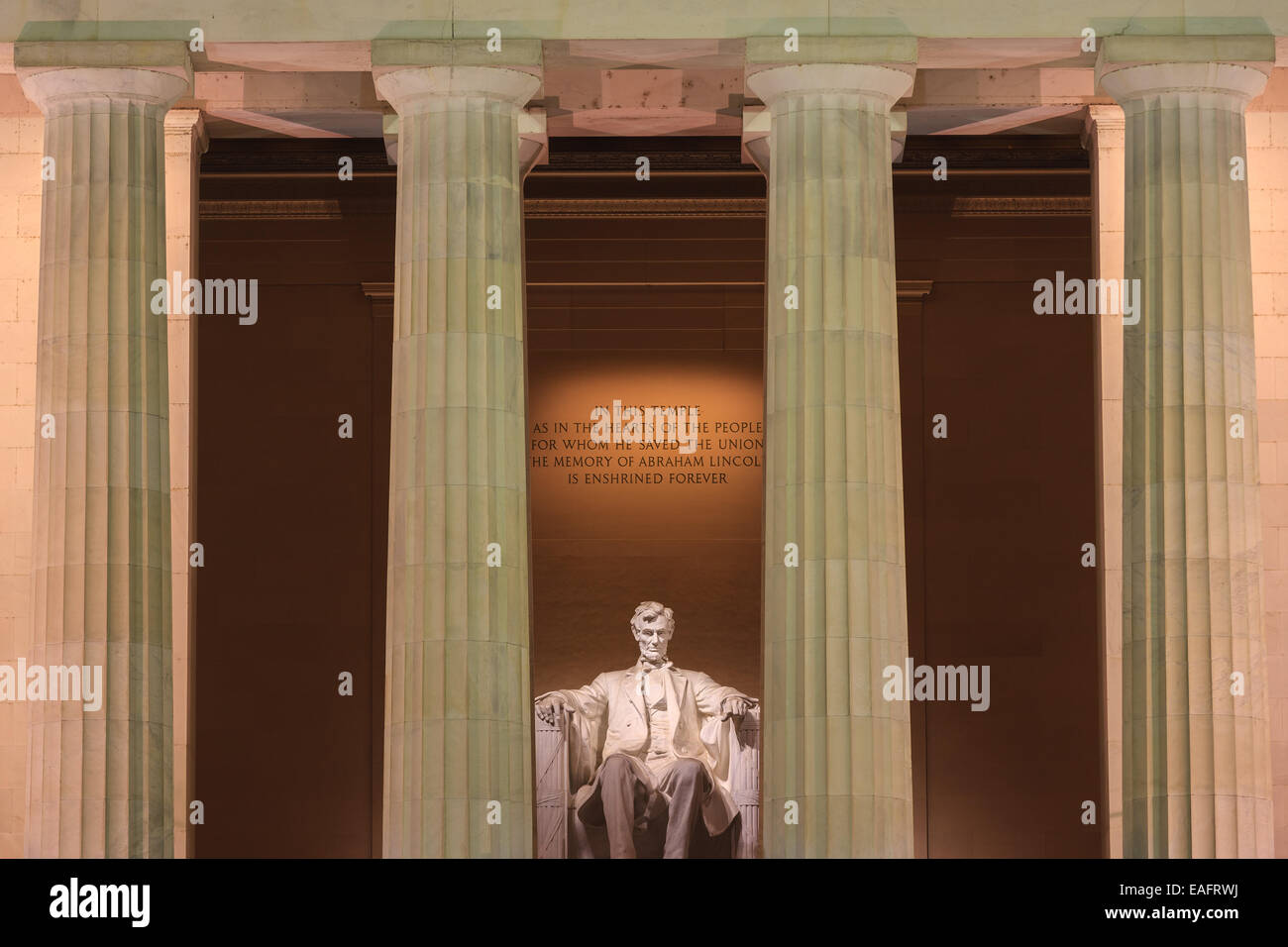 Das Lincoln Memorial ist eine amerikanische National Monument errichtet um zu Ehren der 16. Präsident der Vereinigten Staaten, Abraham Lincoln. Ich Stockfoto