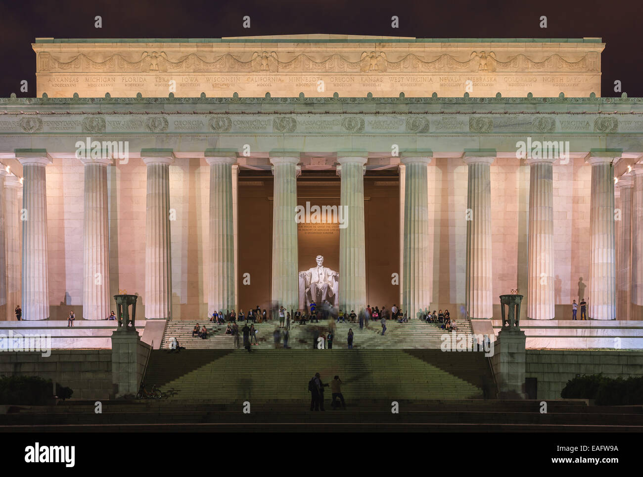 Das Lincoln Memorial ist eine amerikanische National Monument errichtet um zu Ehren der 16. Präsident der Vereinigten Staaten, Abraham Lincoln. Ich Stockfoto