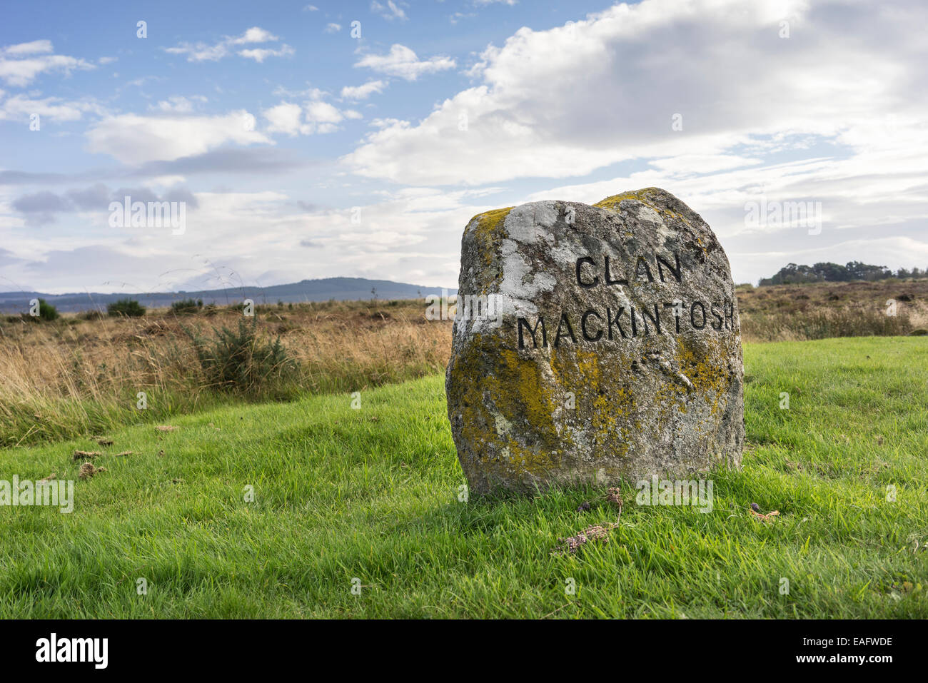 Clan-Gräber in Culloden Moor. Stockfoto