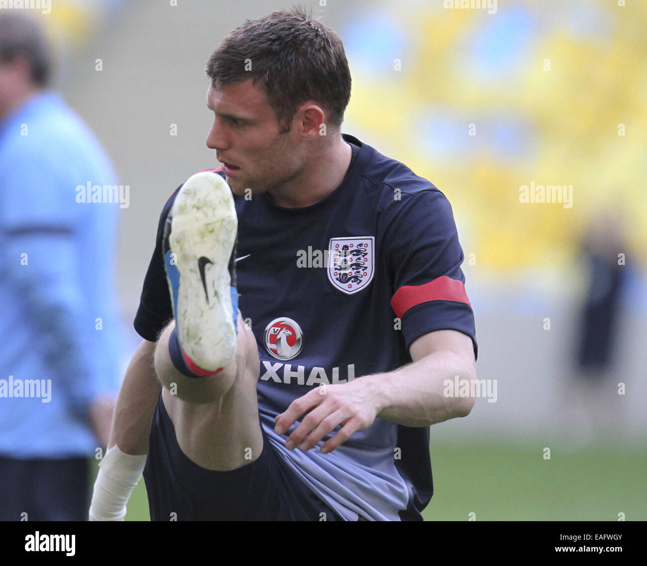 Die englischen Fußball-Nationalmannschaft halten eine Trainingseinheit in Rio De Janeiro vor ihr Freundschaftsspiel gegen Brasilien heute Abend (02June13) mit: James Milner Where: Rio De Janeiro, Brasilien: 1. Juni 2013 Stockfoto