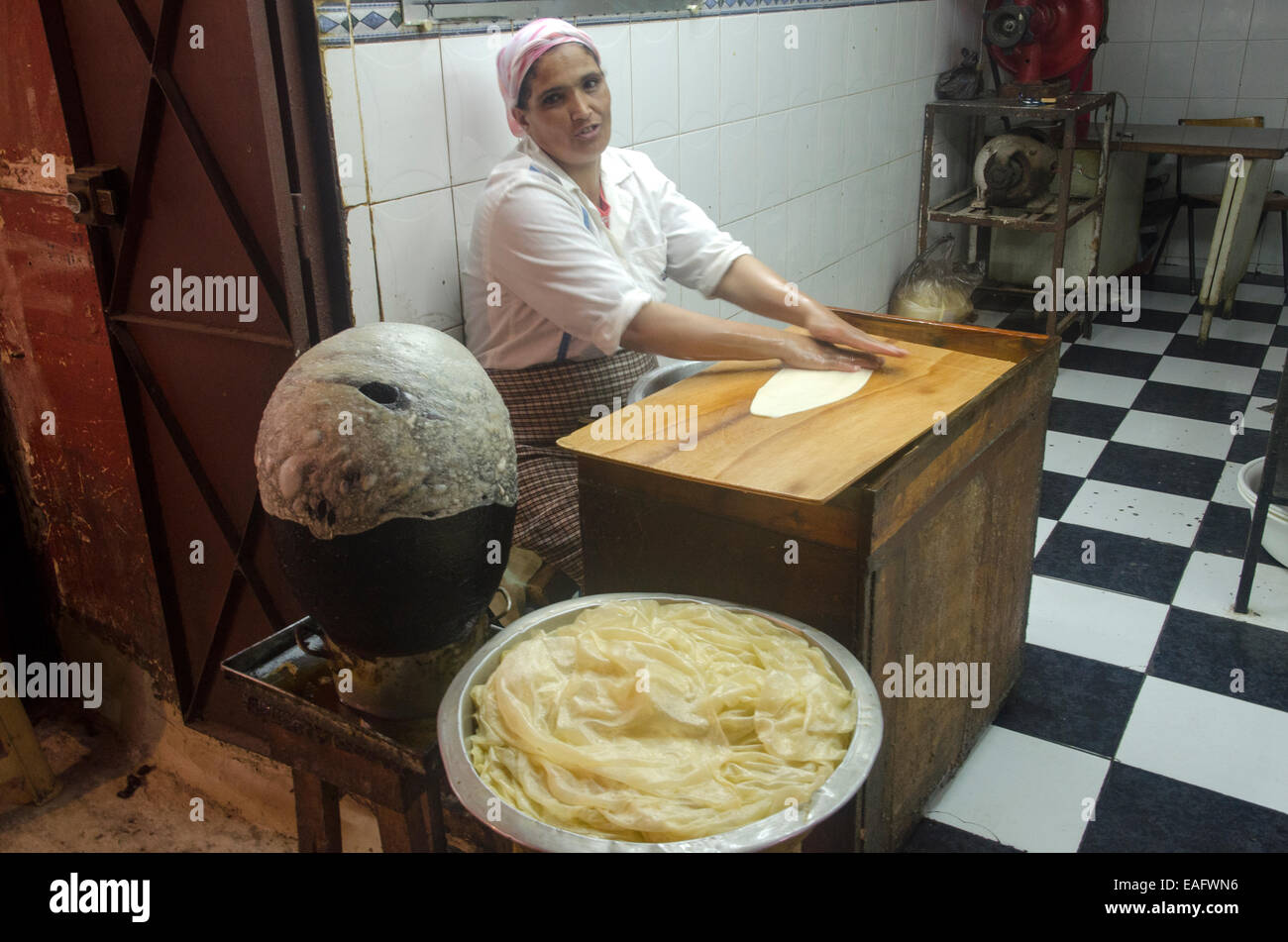 Pastilla Vorbereitung Fes Marokko Stockfoto