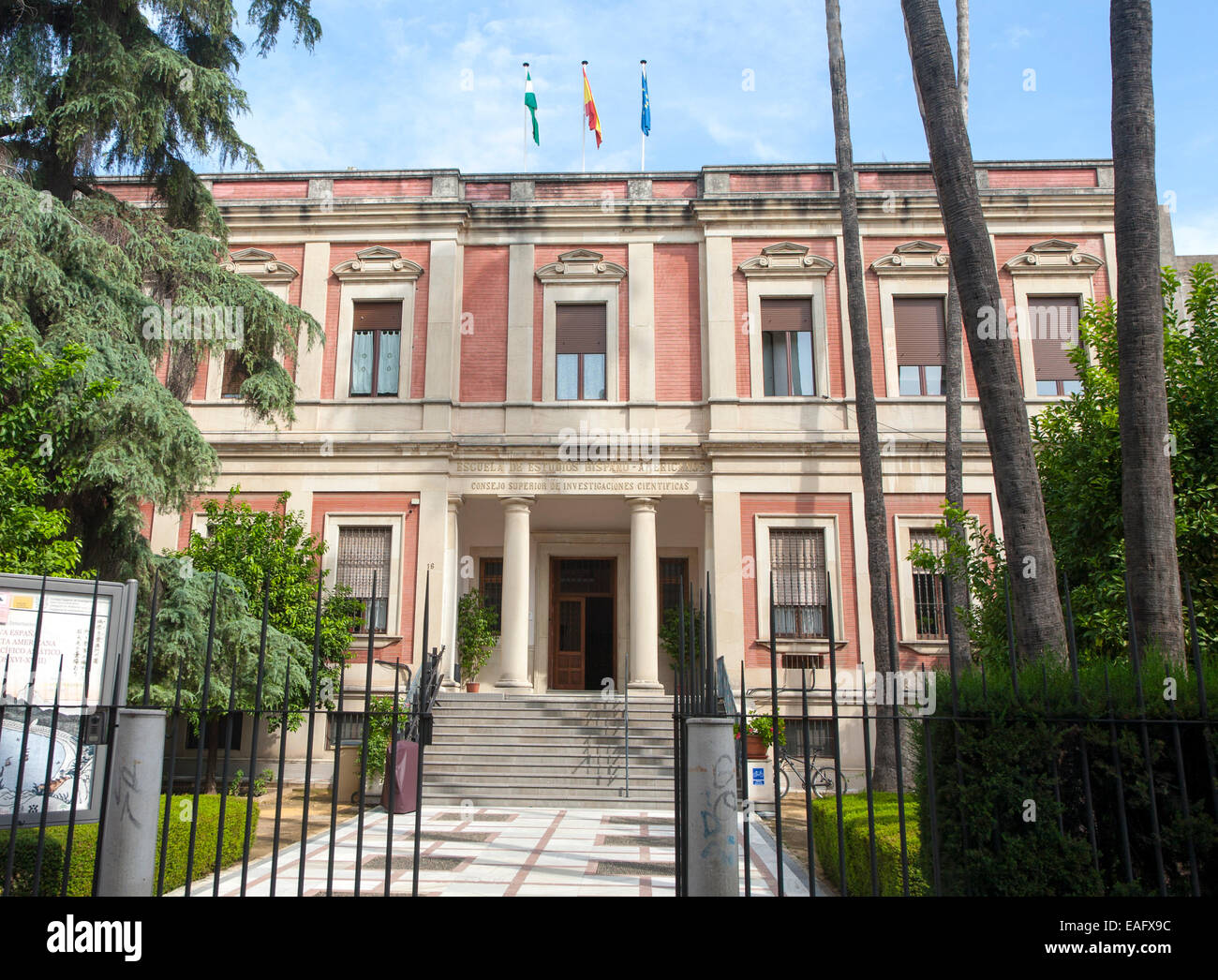 Schule für das Studium der Spanisch-Amerika, Escuela de Estudios Hispano-Americano, Sevilla, Spanien Stockfoto