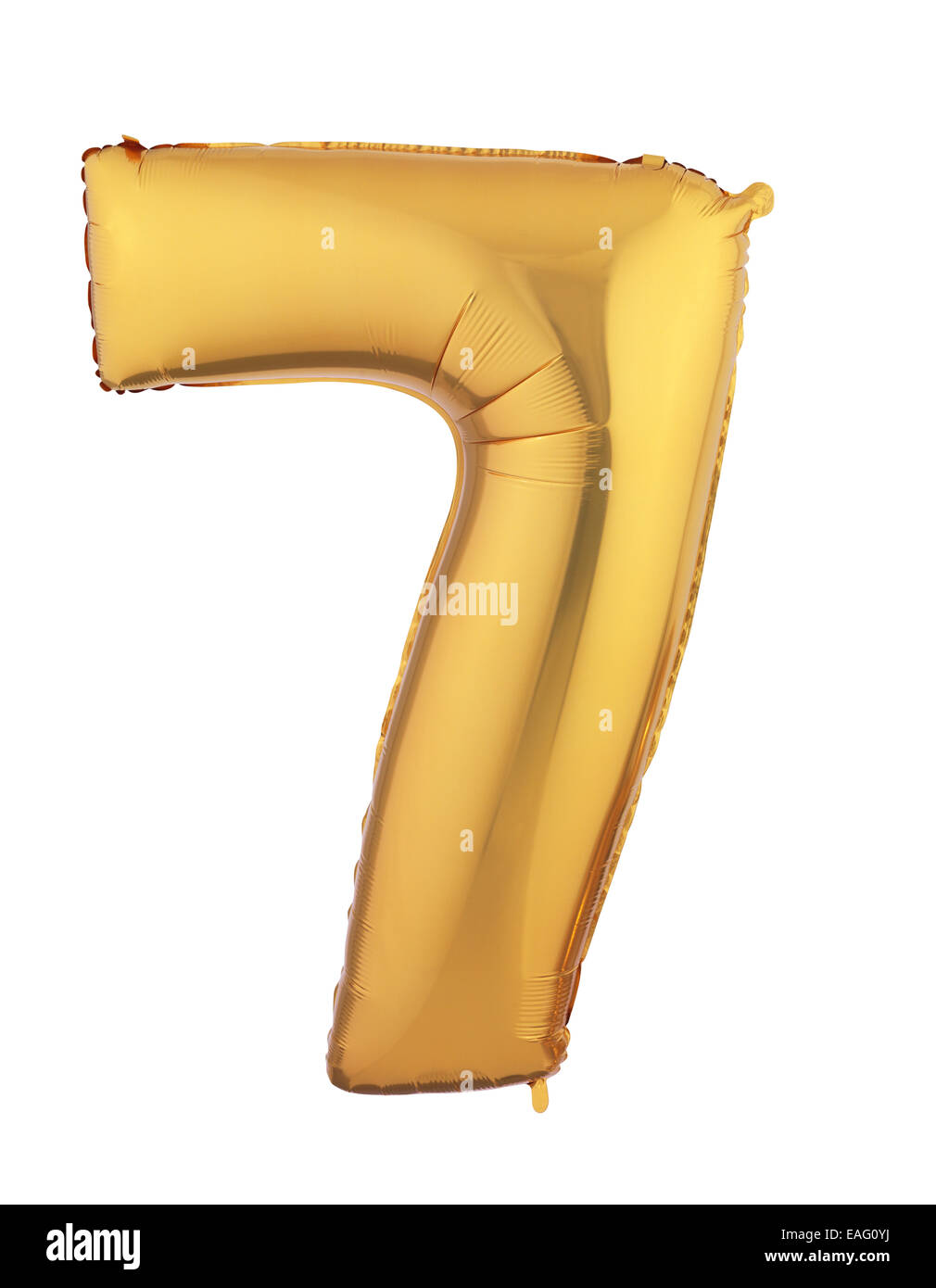 Isolierte Gold Helium-Ballon Stockfoto