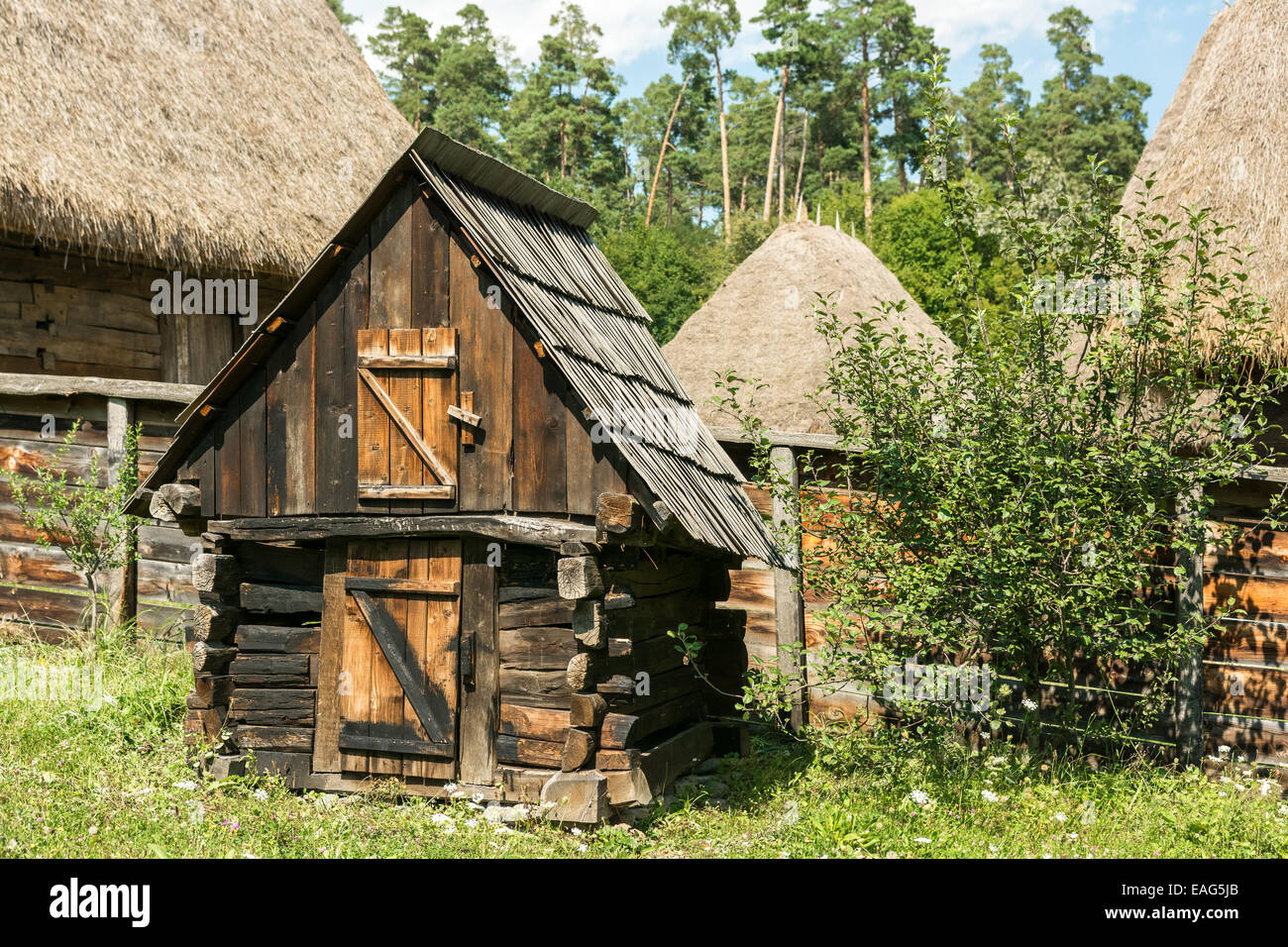 Alten Hühnerstall im rumänischen Dorf Stockfoto