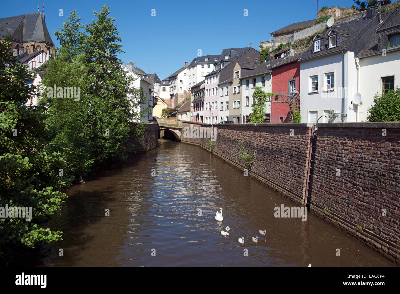 Leuk Fluss malerische Saarburg Saarland Deutschland Stockfoto