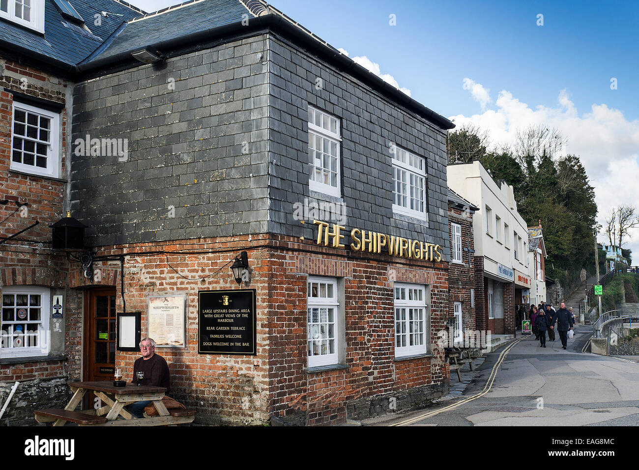 Die Schiffsbauer Inn in Padstow, Cornwall. Stockfoto