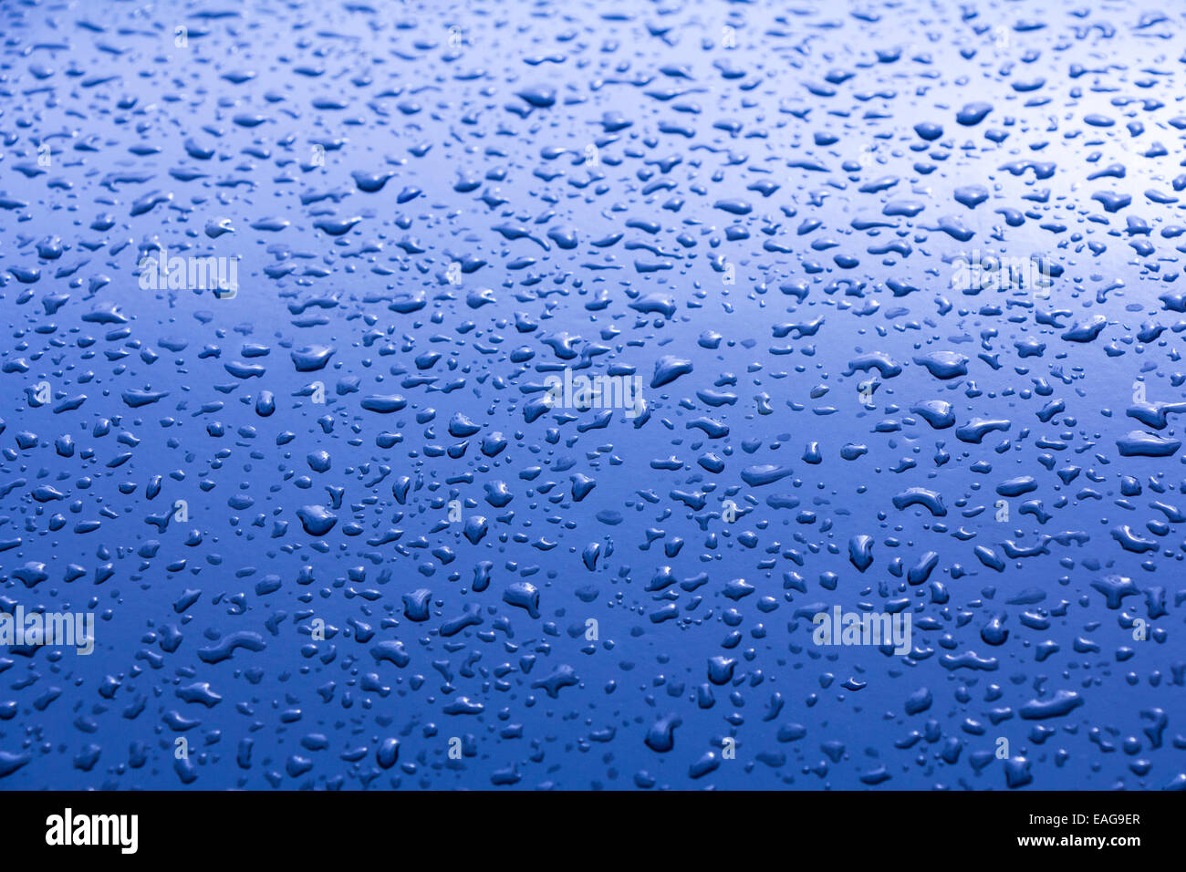 Blaue Wassertropfen abstrakte Textur, Natur Hintergrund Stockfoto