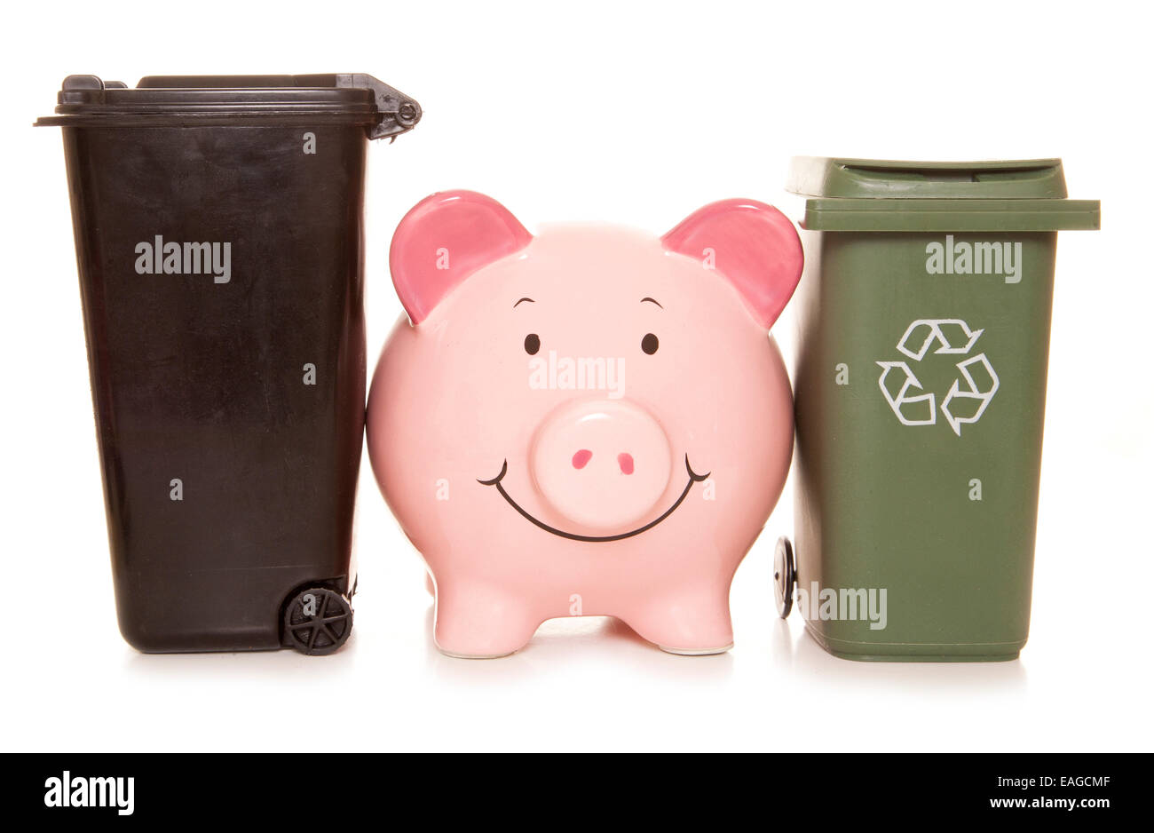 Verfügbaren Einkommens Sparschwein Ausschnitt Stockfoto