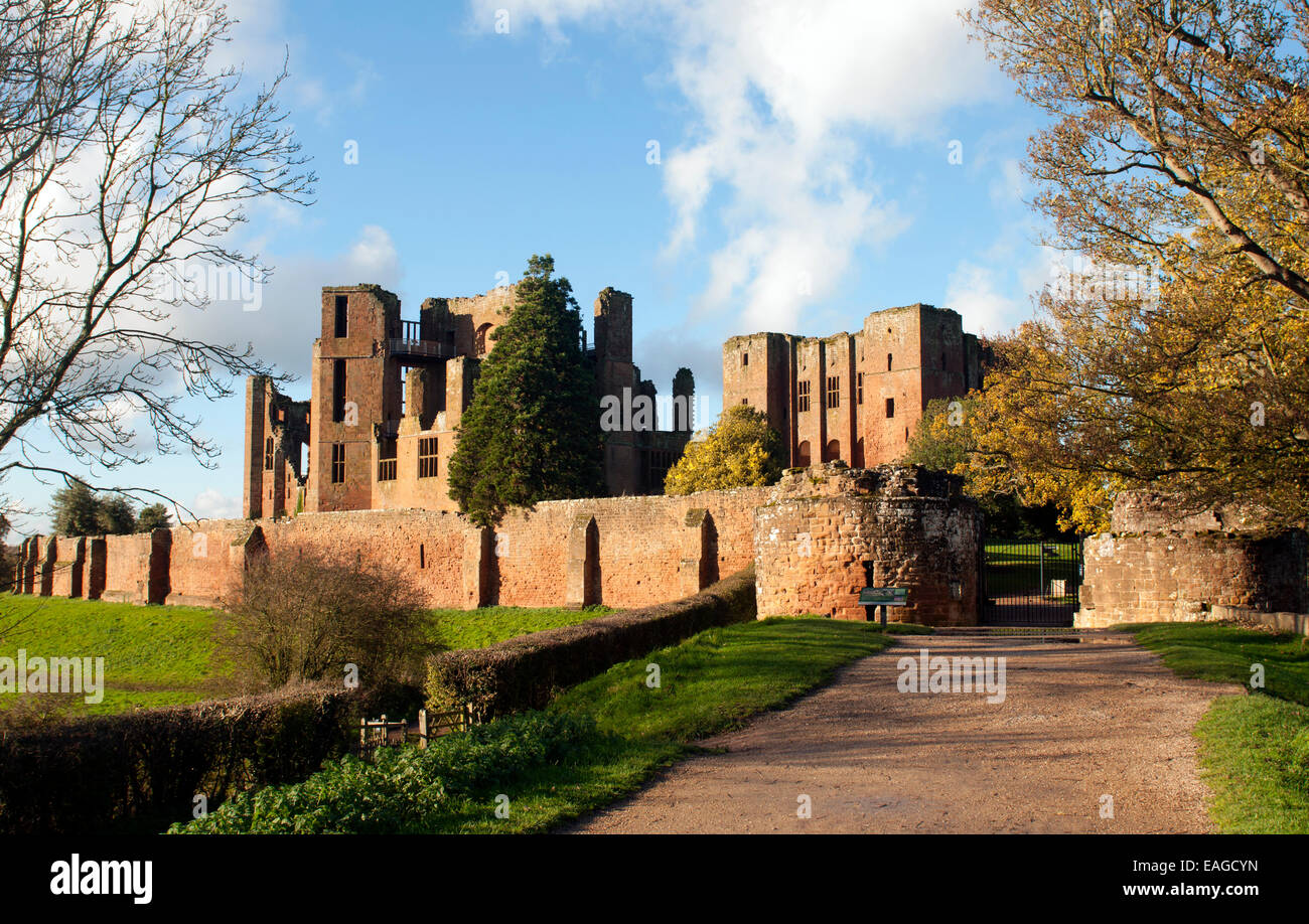 Kenilworth Castle im Herbst, Warwickshire, England, UK Stockfoto