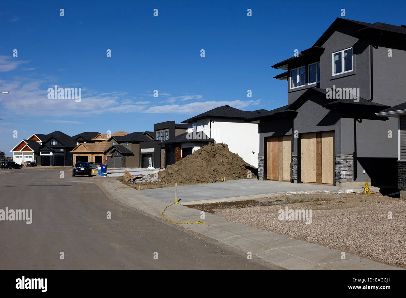 Entwicklung von neuen s Holz gerahmt Häuser Saskatoon, Saskatchewan, Kanada Stockfoto