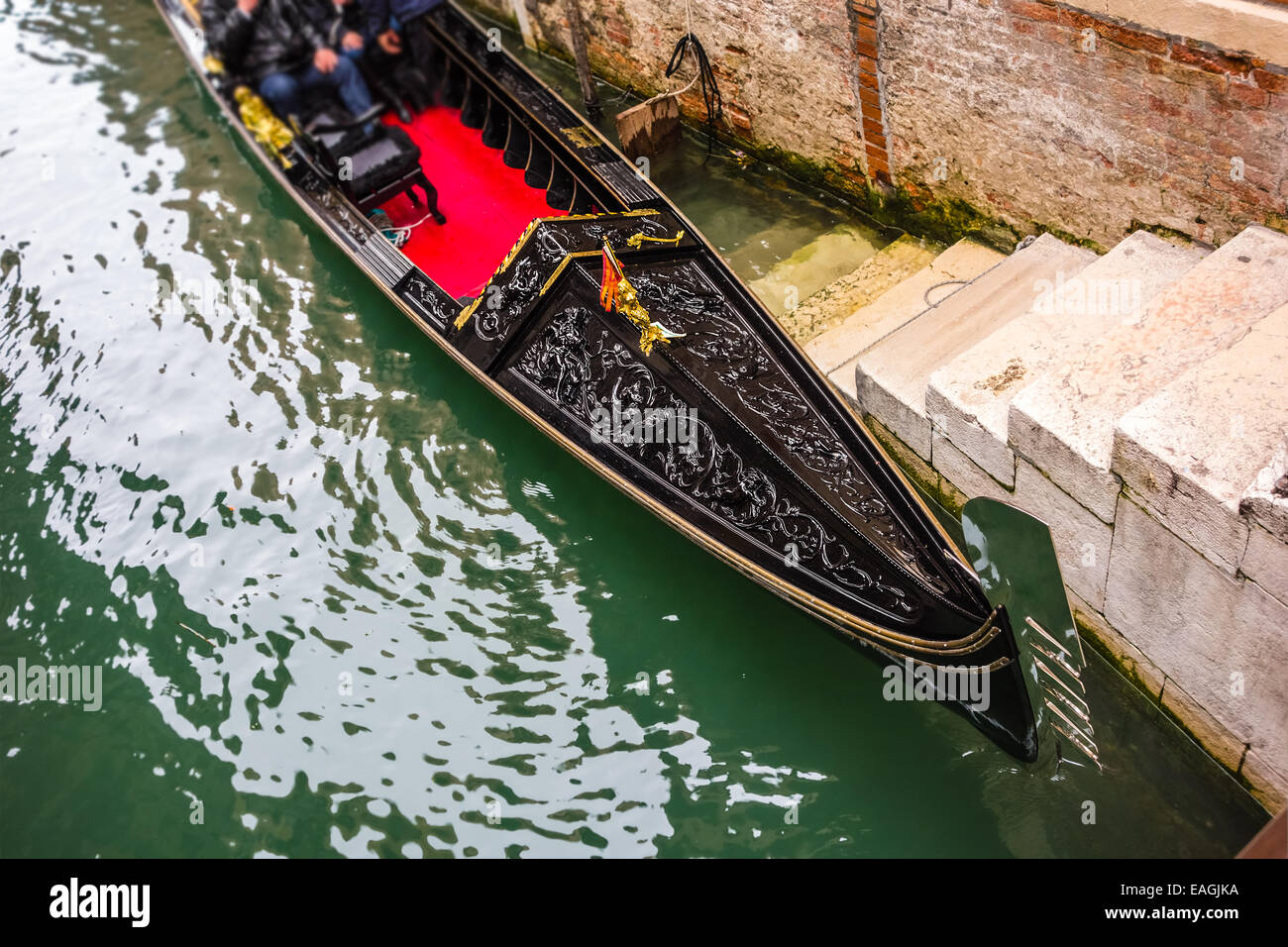 Detail vom schönen geparkten Gondel in Venedig, Italien. Stockfoto