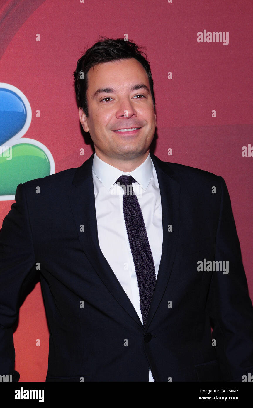 2014 NBC Upfront Präsentation auf der Jacob K. Javits Convention Center - Ankünfte mit: Jimmy Fallon wo: New York City, New York, Vereinigte Staaten, wann: 12. Mai 2014 Stockfoto