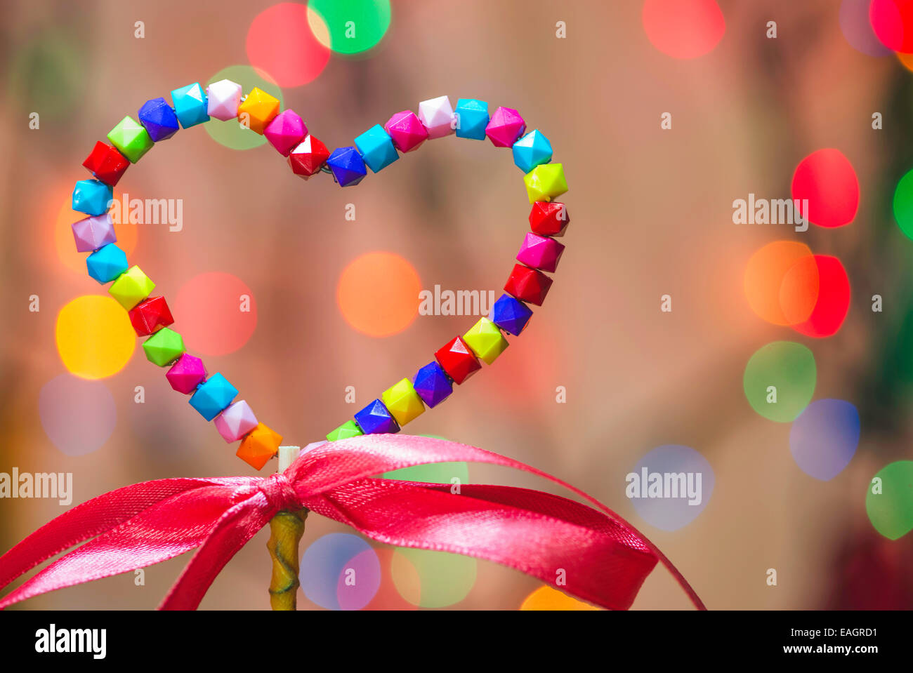 Multicolor Herzform und ribon Stockfoto