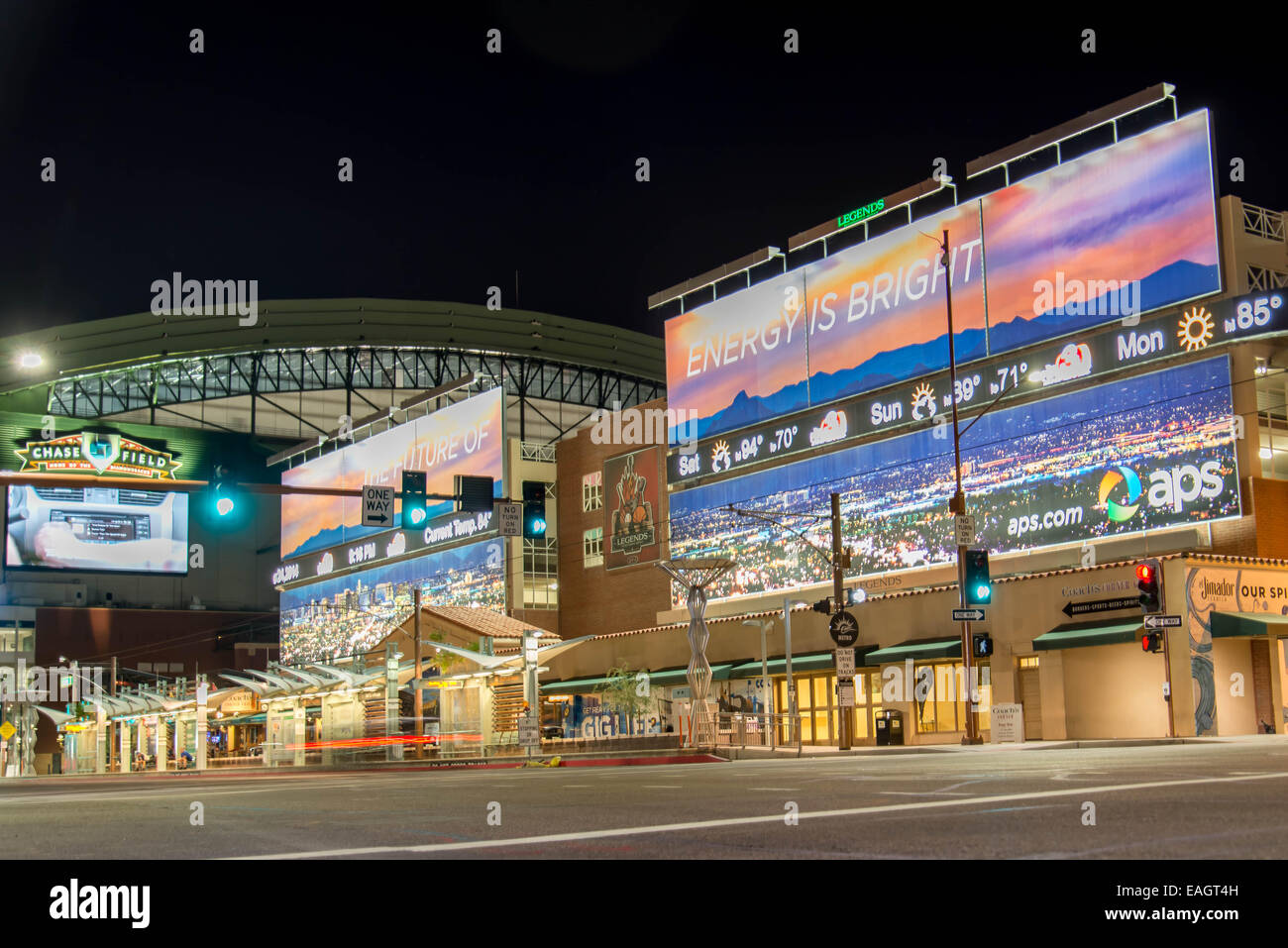 Chase Field in der Nacht in Phoenix, Arizona Stockfoto