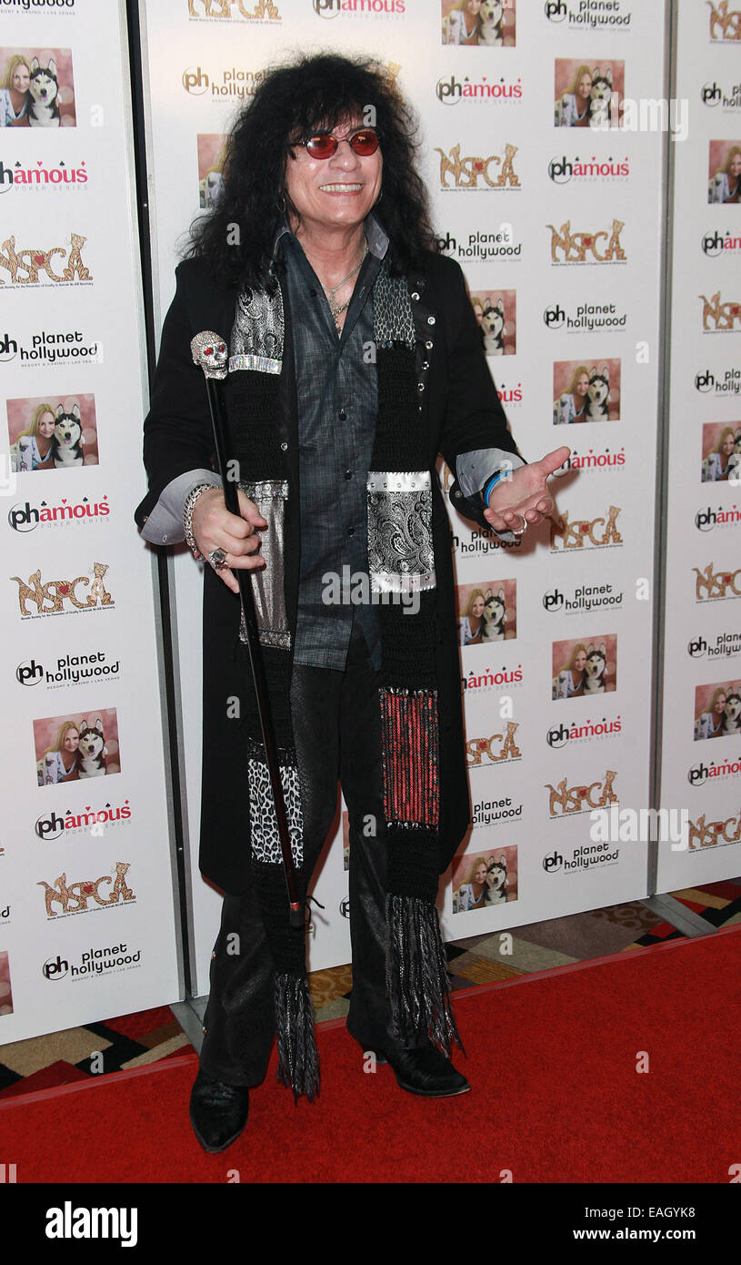 Las Vegas, Nevada, USA. 14. November 2014. Musiker Paul Shortino besucht die Jennifer Harman Promi-Poker-Turnier zugunsten der Nevada SPCA am 14. November 2014 im Planet Hollywood Hotel & Casino in Las Vegas, Nevada. Bildnachweis: Marcel Thomas/ZUMA Draht/Alamy Live-Nachrichten Stockfoto