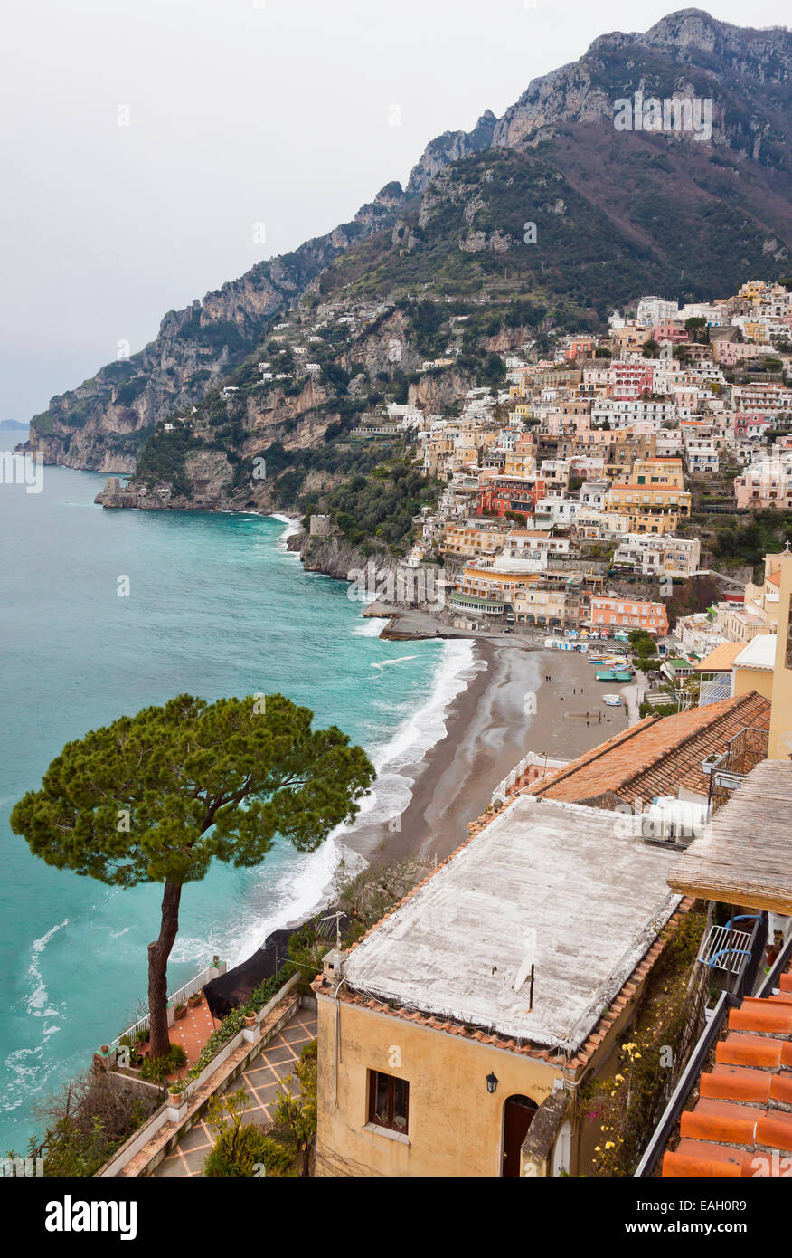 Stadt von Positano, Amalfi Küste, Italien Stockfoto