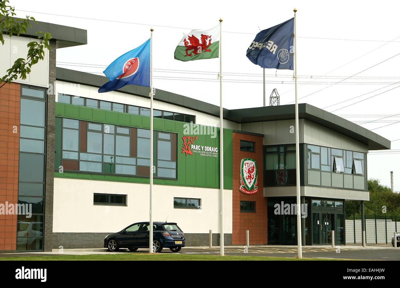 The Football Association of Wales (FAW) Internationaler Fußballtrainingsort namens Dragon Park in der Stadt Newport South Wales GB UK 2014 Stockfoto