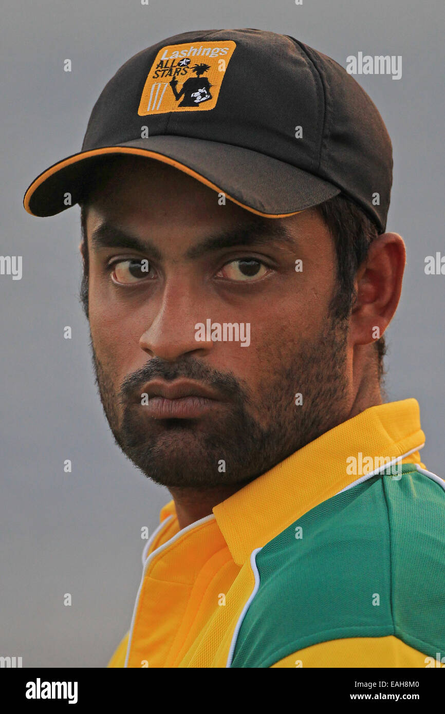 Cricket - eine Kopf und Schultern Porträt von Bangladesch Cricketspieler Tamim Iqbal tragen einen Zurrgurte All Stars-Baseball cap Stockfoto