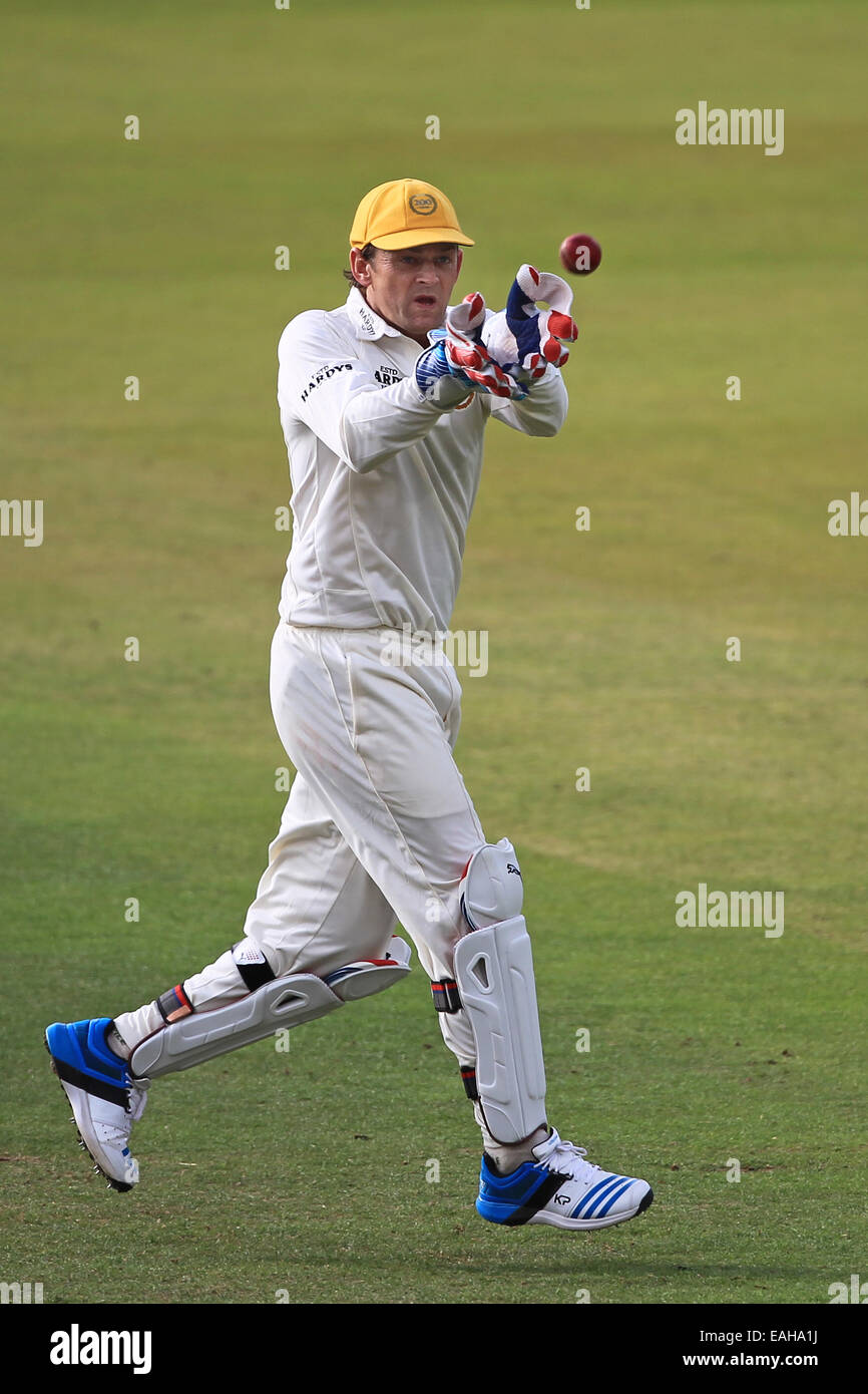 Cricket - hält Adam Gilchrist Wicket für den Rest der Welt-Team während des Herrn Zweihundertjahrfeier 50-über festlichen Spiel Stockfoto