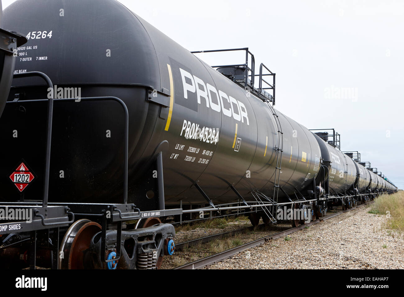 Procor Fracht Getreidekipper ehemalige kanadische pazifische Eisenbahn jetzt große Sandhills Bahn Saskatchewan Kanada Stockfoto